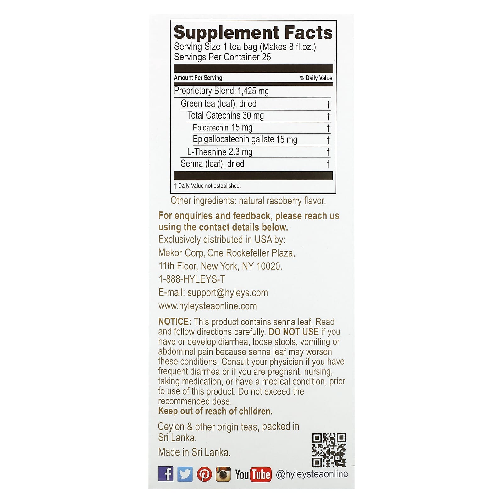 Raspberry Slim Tea for Weight Loss, 25 Herbal Tea Bags by Hyleys Tea - Image 2