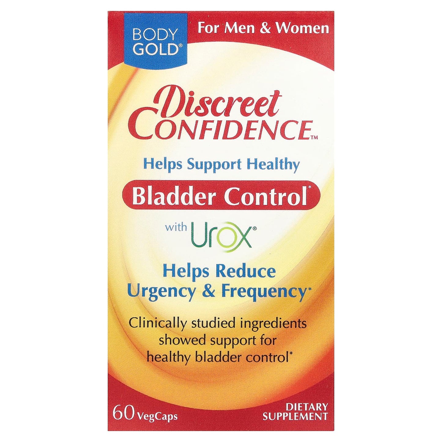 Bladder Control Support with Discreet Confidence by BodyGold - 60 VegCaps - Image 1