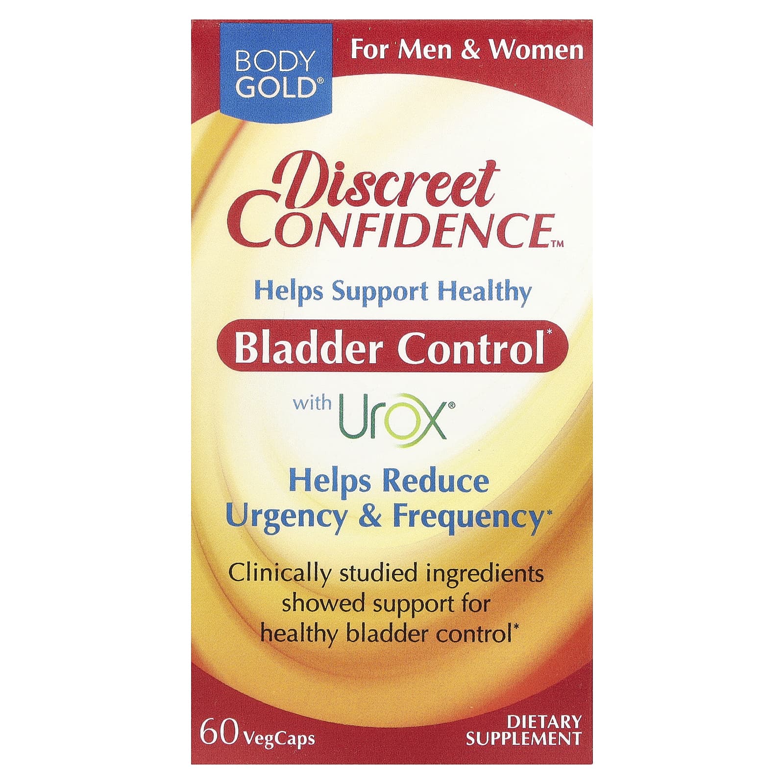 Bladder Control Support with Discreet Confidence by BodyGold - 60 VegCaps - Image 1
