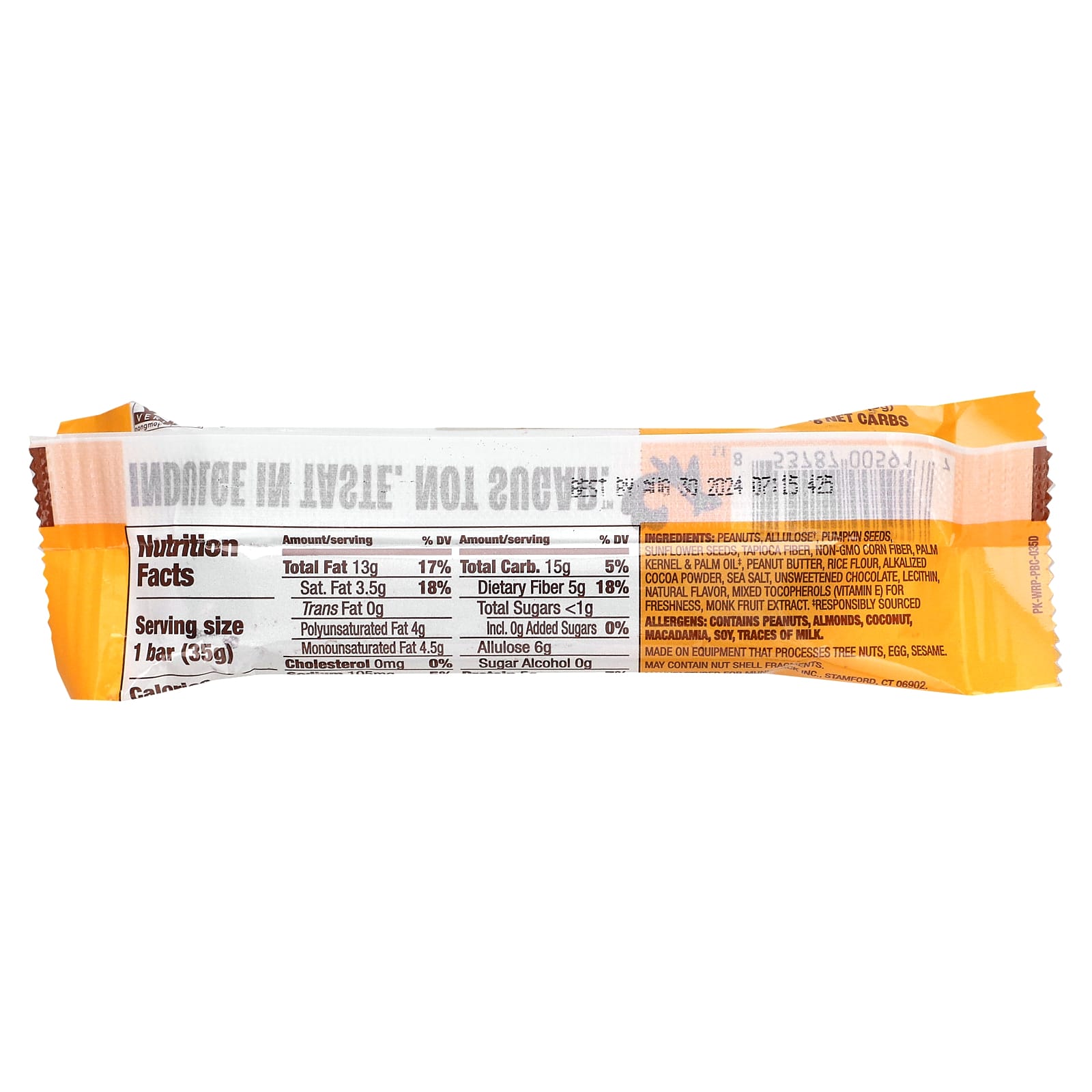 Munk Pack, Nut & Seed Bar, Peanut Butter Dark Chocolate, 1.23 oz (35 g) - Image 2