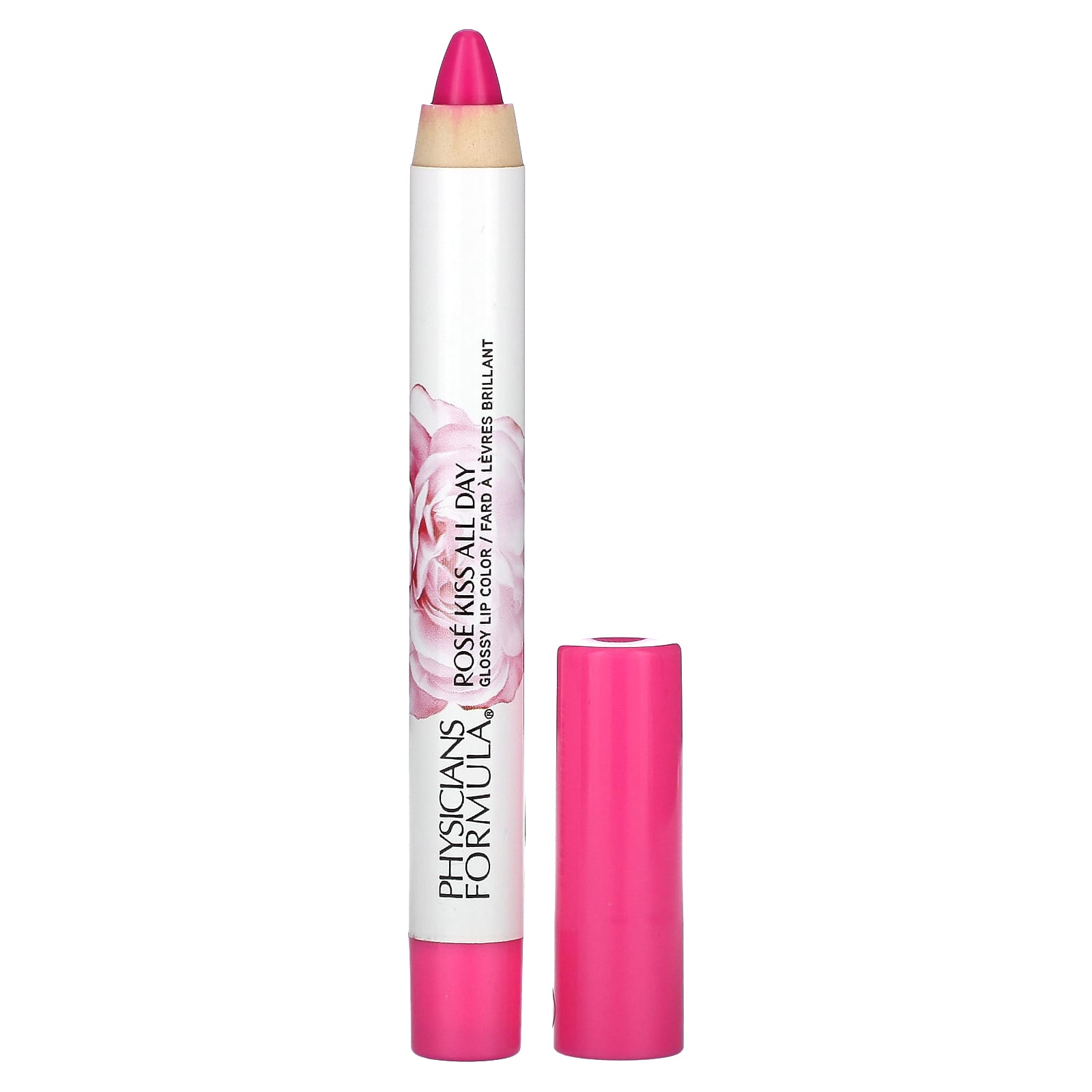 Physicians Formula, Rosé Kiss All Day, Glossy Lip Color,  1711505 She's A Wild Rose, 0.15 oz (4.3 g) - Image 1