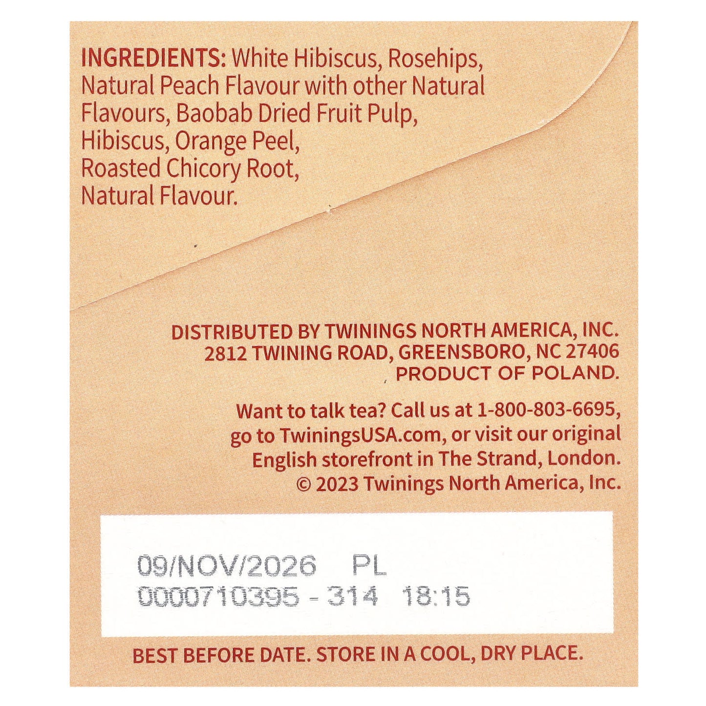 Twinings, Herbal Tea, Peach & Orange, Caffeine-Free, 20 Tea Bags, 1.76 oz (50 g) - Image 2