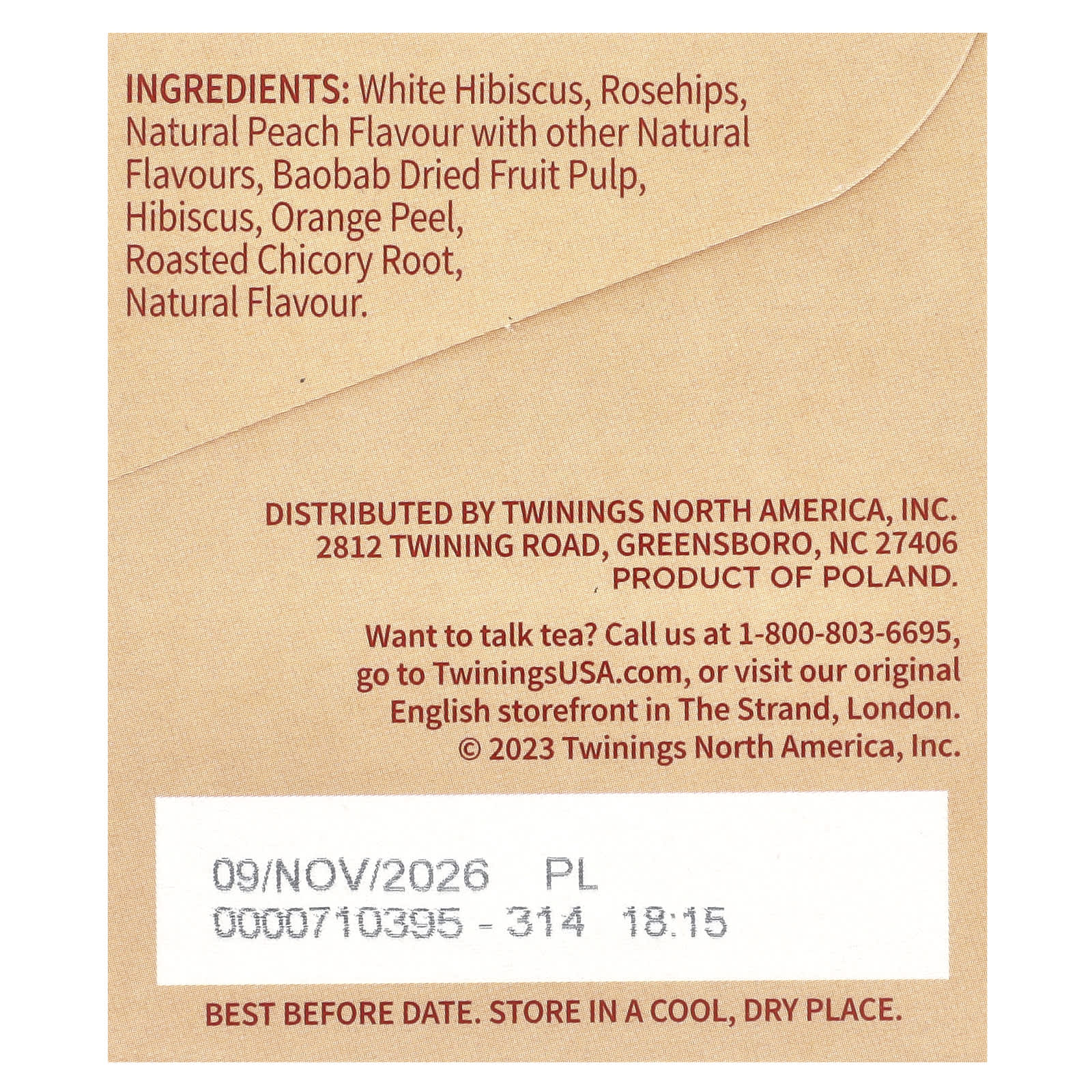 Twinings, Herbal Tea, Peach & Orange, Caffeine-Free, 20 Tea Bags, 1.76 oz (50 g) - Image 2