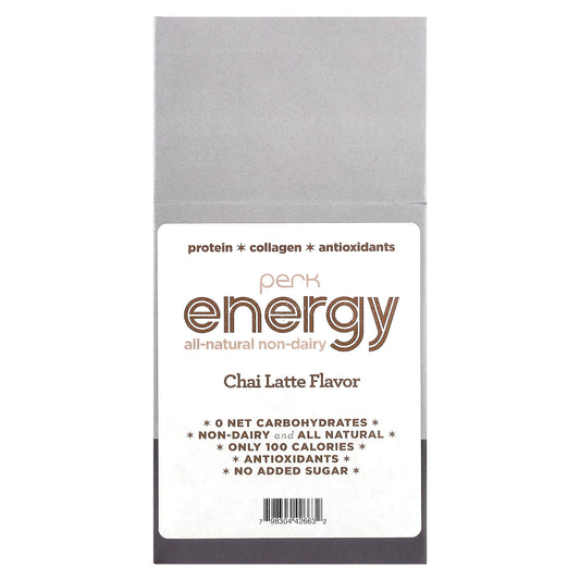 Perk Energy, All-Natural Non-Dairy, Chai Latte, 10 Stick Packs, (21 g) Each - Image 1