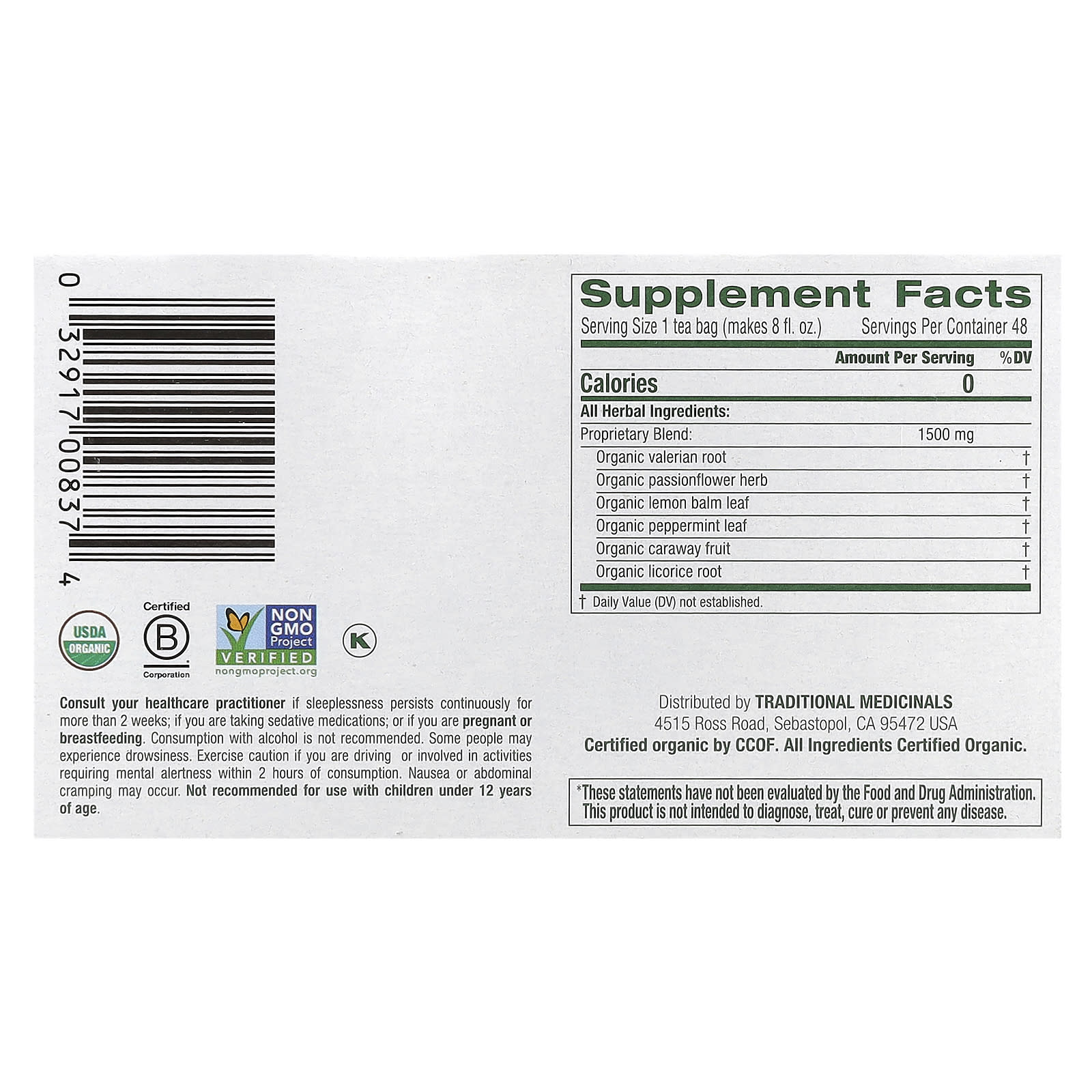 Traditional Medicinals, Nighty Night Extra®, Organic Lemon Balm & Valerian, Caffeine Free, 48 Wrapped Tea Bags, 2.53 oz (72 g) - Image 2