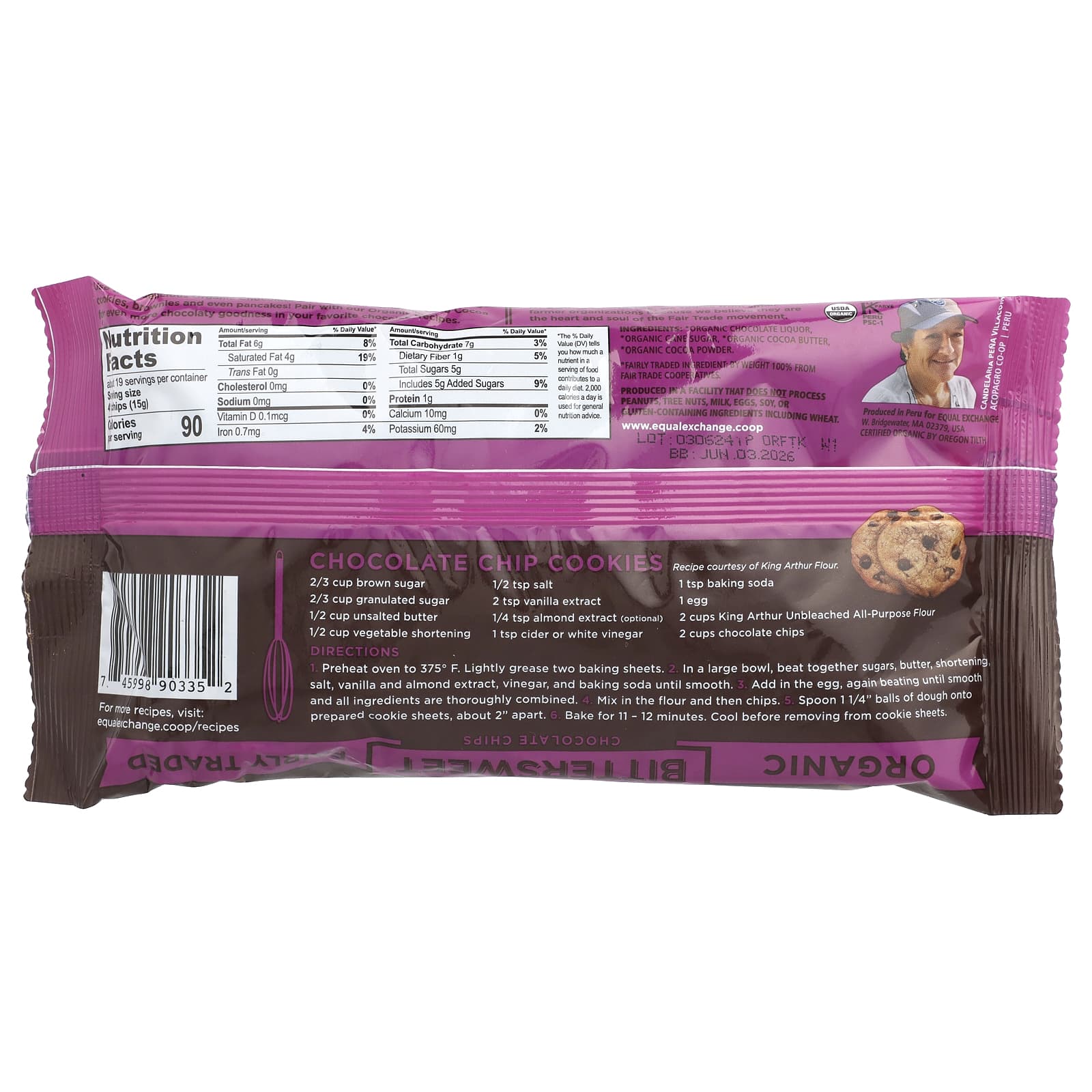 Fair Trade Organic 70% Cacao Dark Chocolate Chips by Equal Exchange - Image 2