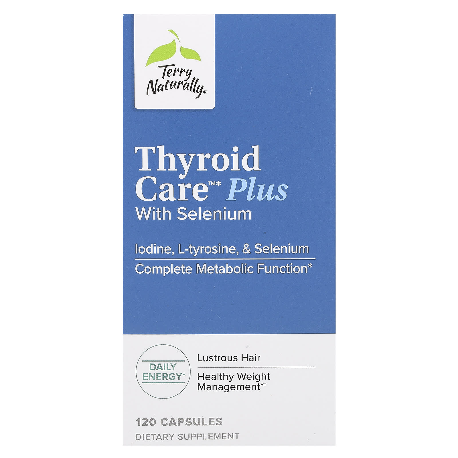 Terry Naturally, Thyroid Care Plus with Selenium, 120 Capsules - Image 1
