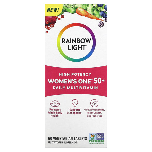 Rainbow Light, Women's One 50+, Daily Multivitamin, High Potency , 60 Vegetarian Tablets - Image 1