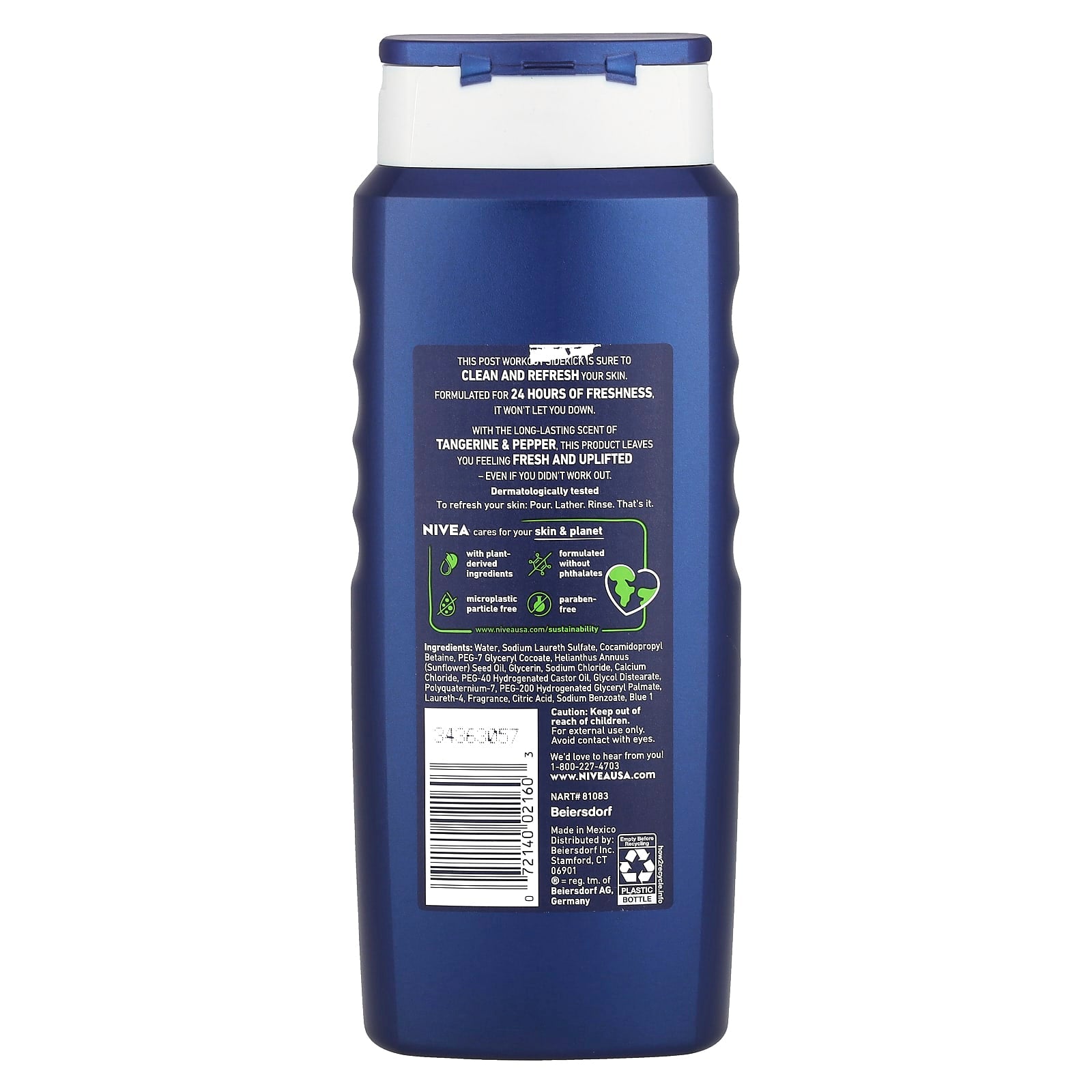Nivea, Men, Sport Body Wash, Tangerine & Pepper, 16.9 fl oz (500 ml) - Image 2