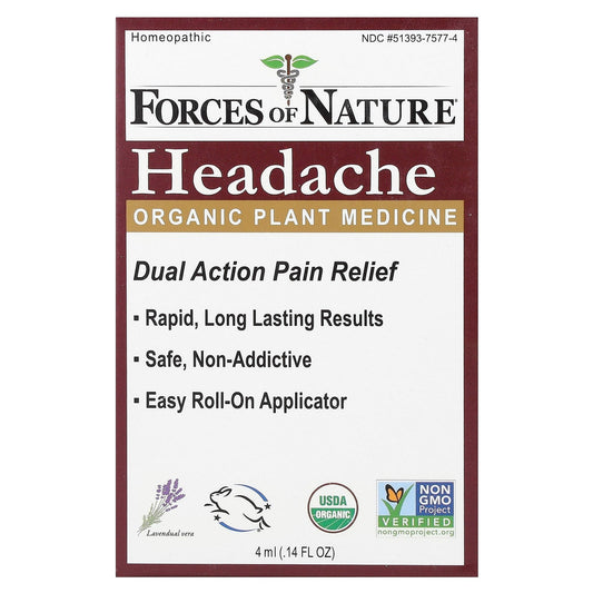 Natural Headache Relief with USDA Organic Forces of Nature Roll-On - Image 1