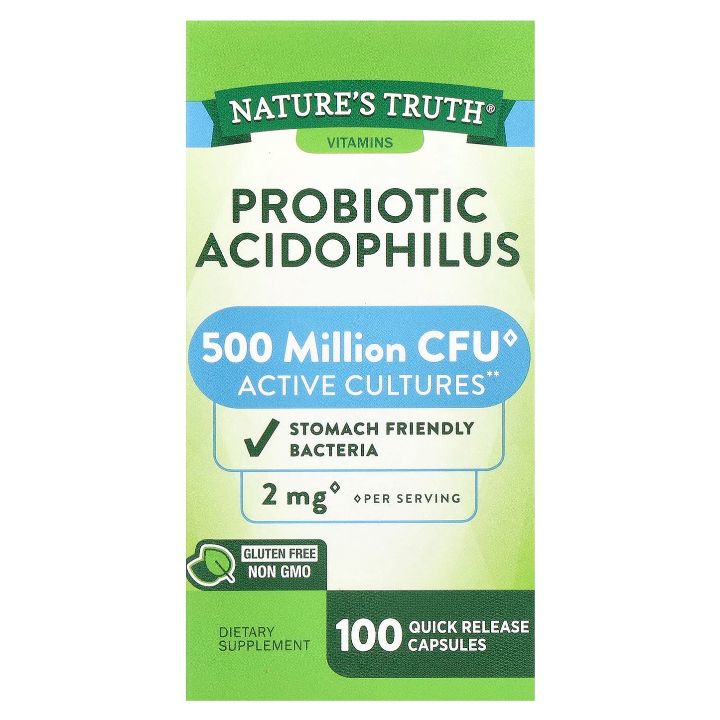 Nature's Truth, Probiotic Acidophilus, 100 Quick Release Capsules (1 mg per Capsule) - Image 1