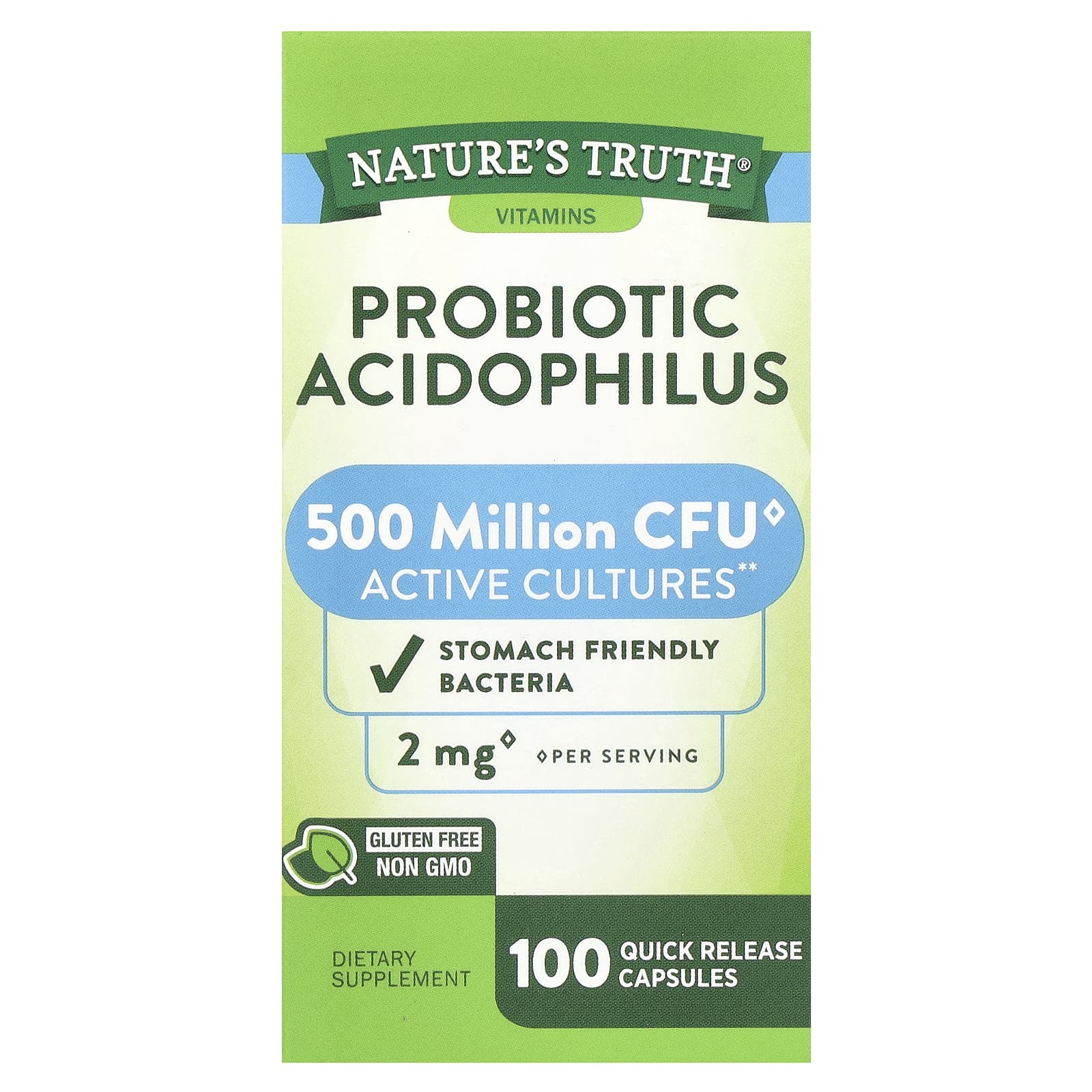 Nature's Truth, Probiotic Acidophilus, 100 Quick Release Capsules (1 mg per Capsule) - Image 1