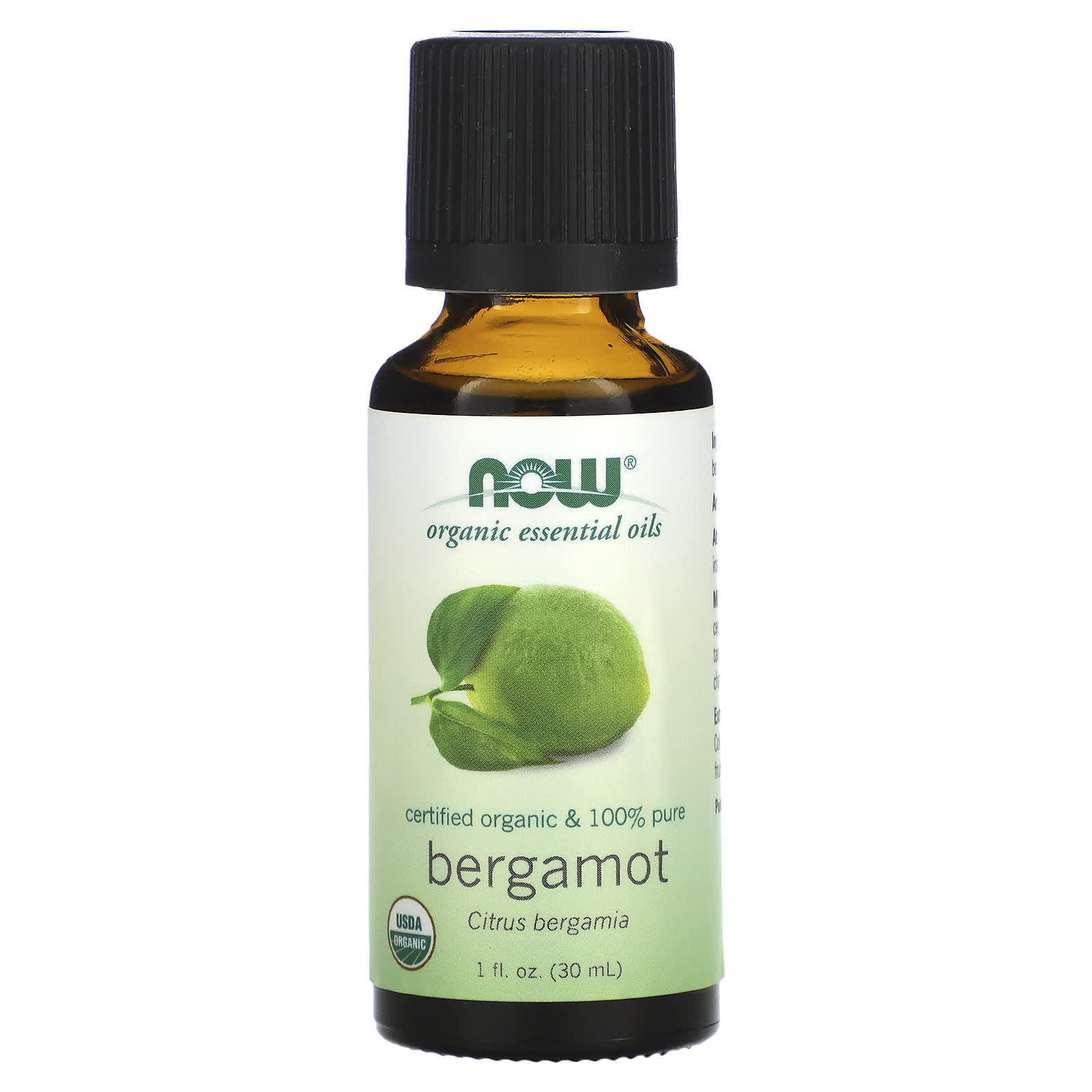 NOW Foods, Organic Essential Oils, Bergamot, 1 fl oz (30 ml) - Image 1
