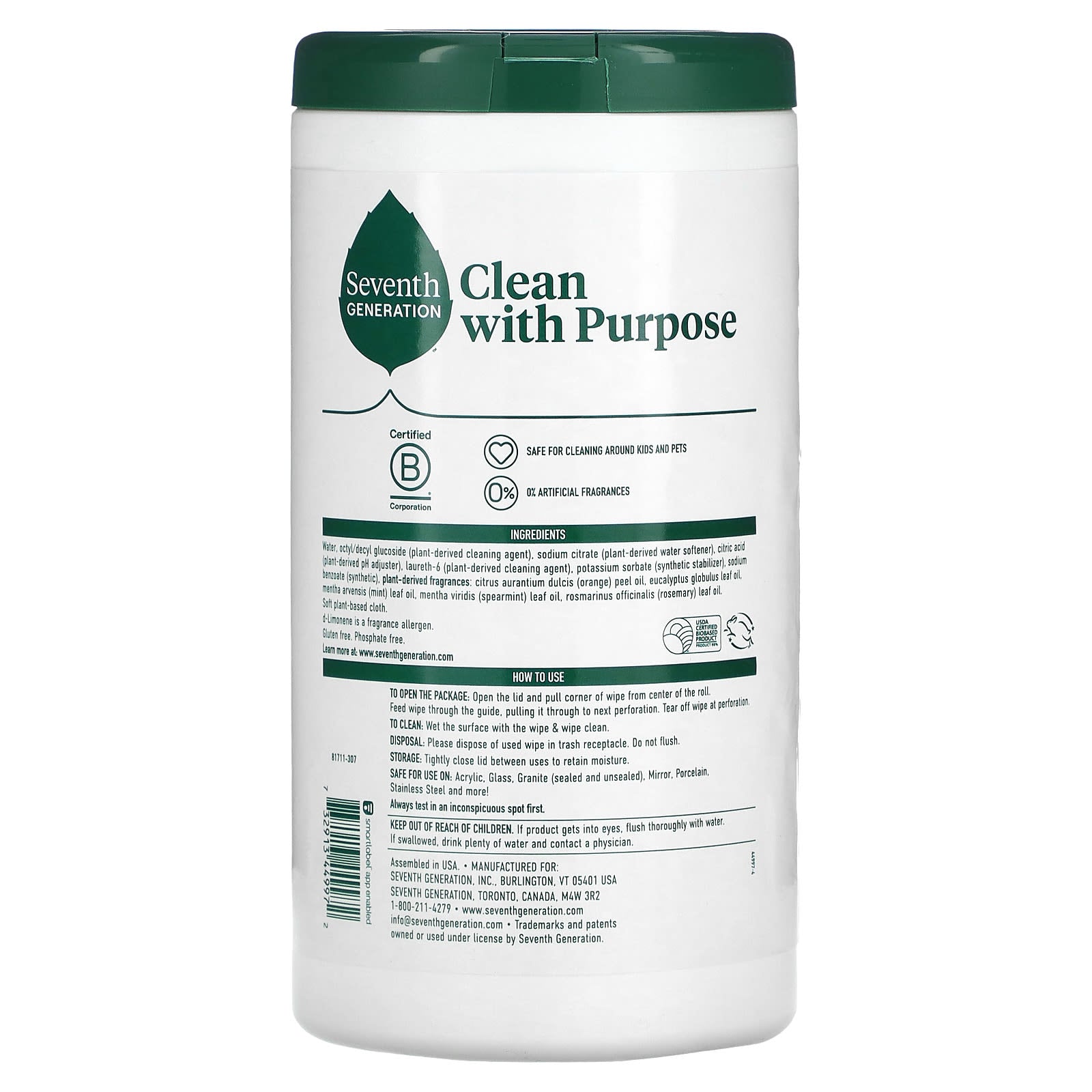 Seventh Generation, Multi-Surface Wipes, Garden Mint , 70 Wipes - Image 2