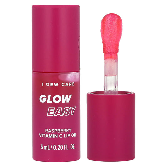 Glow Easy Lip Oil by I Dew Care, Vitamin C & Natural Raspberry Flavor - Image 1