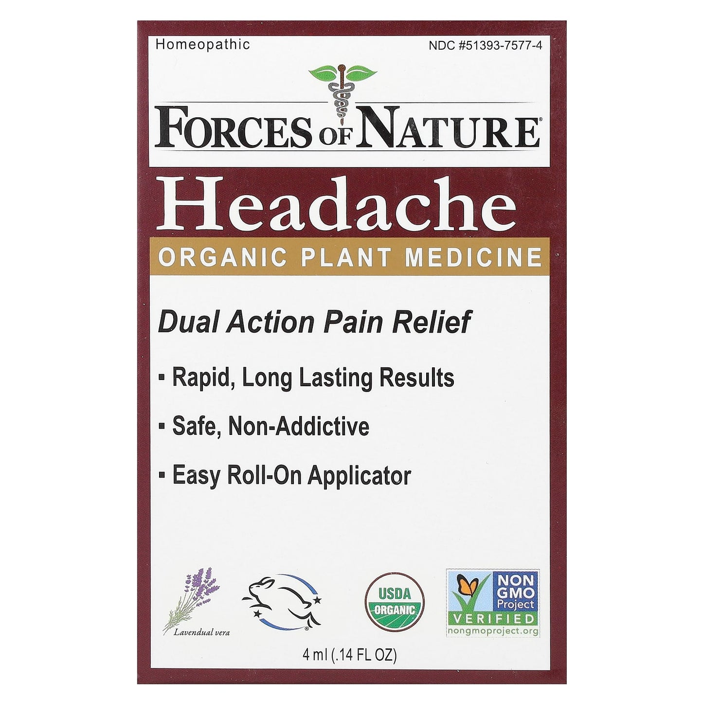 Natural Headache Relief with USDA Organic Forces of Nature Roll-On - Image 1