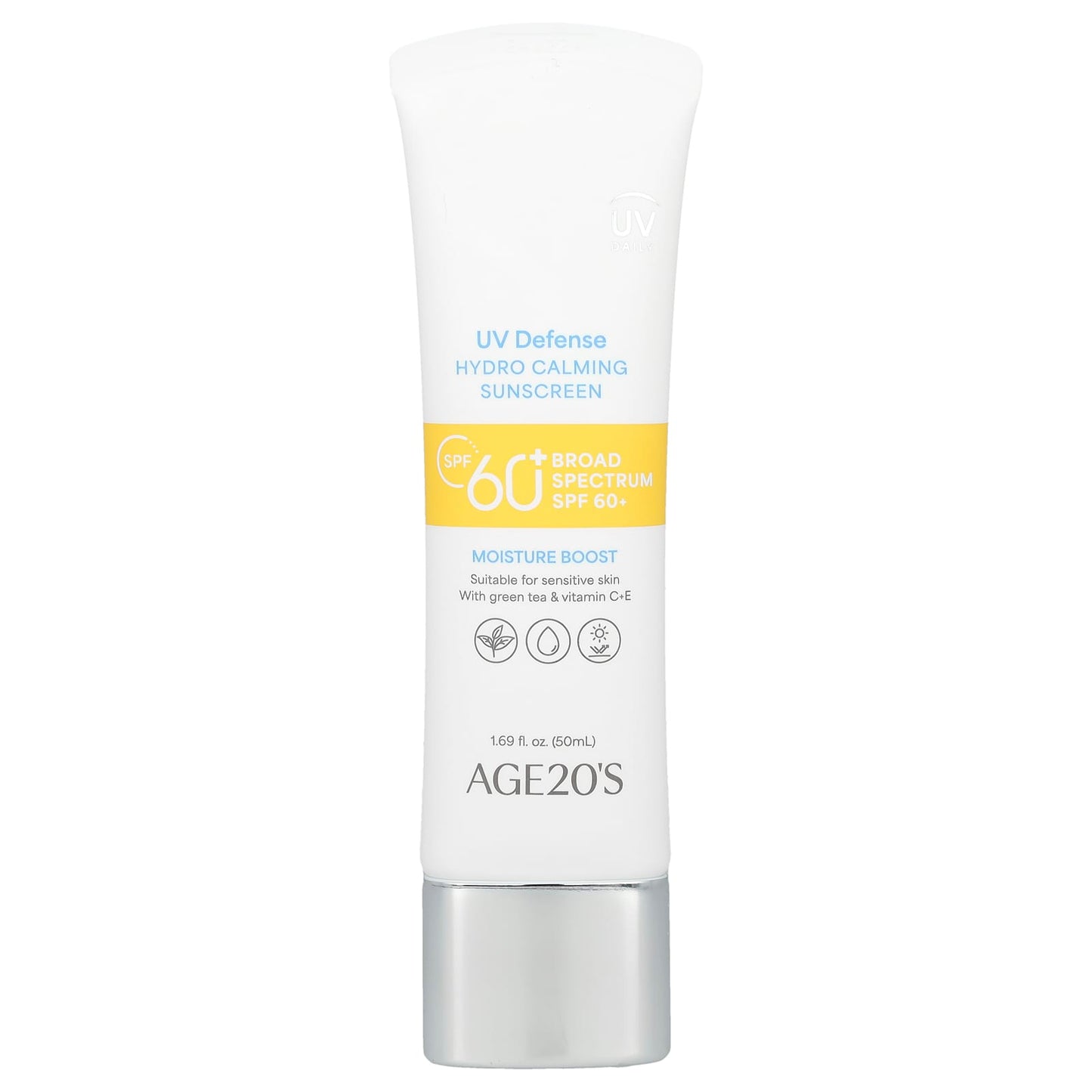 AGE20'S UV Defense Sunscreen, SPF 60+, 1.69 fl oz - Hydro Calming Formula - Image 1