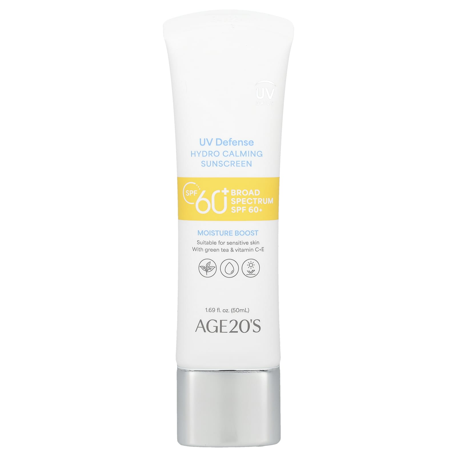 AGE20'S UV Defense Sunscreen, SPF 60+, 1.69 fl oz - Hydro Calming Formula - Image 1