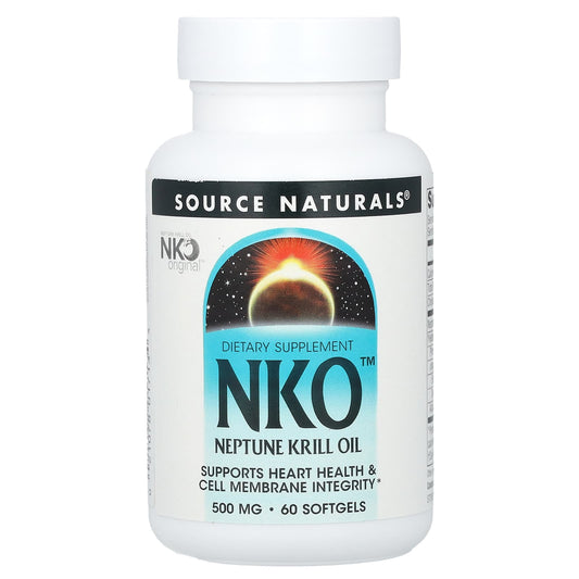 Source Naturals, NKO™, Neptune Krill Oil, 500 mg, 60 Softgels - Image 1