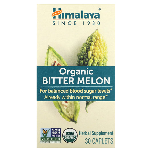 Himalaya Organic Bitter Melon 30 Caplets, Balanced Blood Sugar Levels - Image 1
