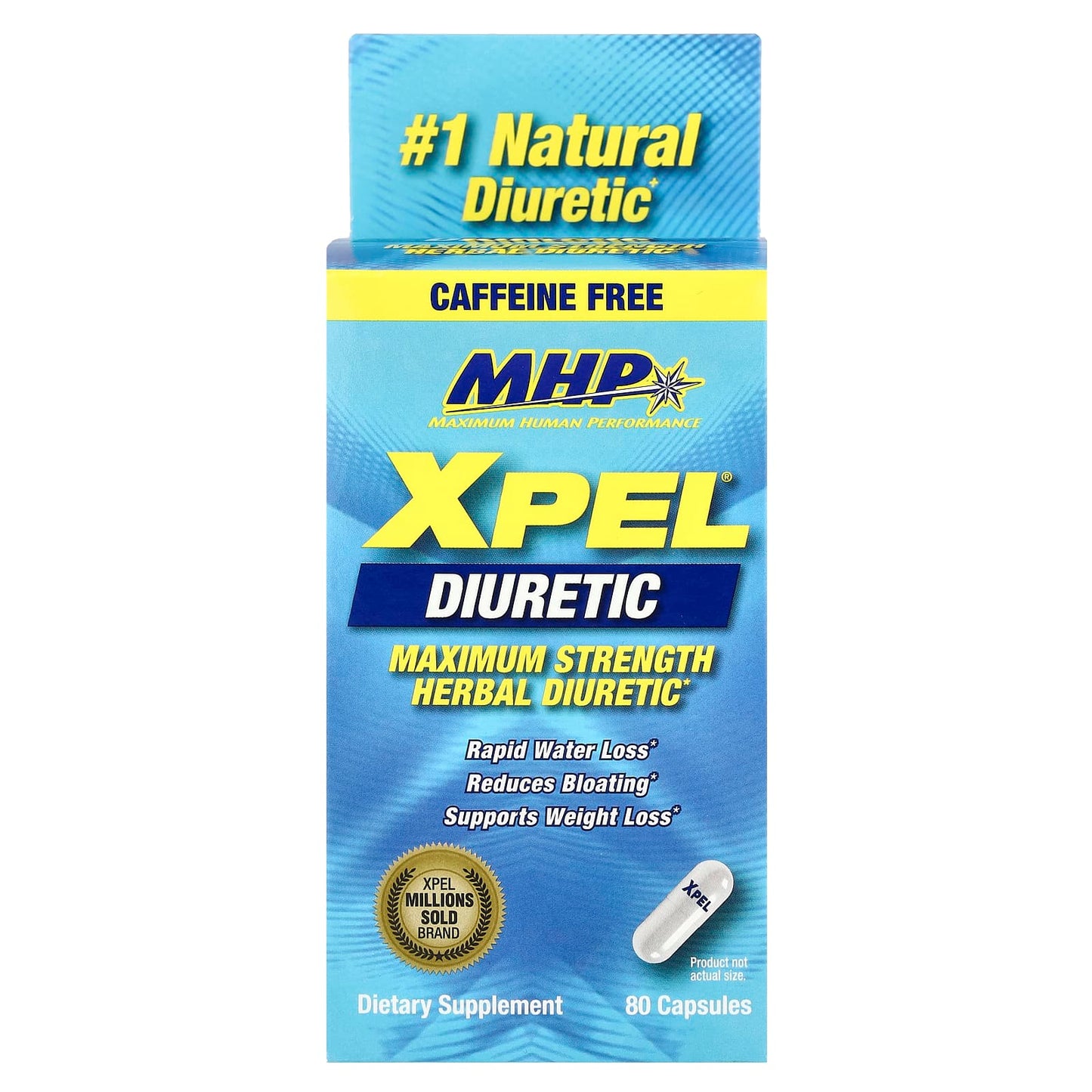 MHP, XPEL® Diuretic, Maximum Strength, Caffeine Free , 80 Capsules - Image 1