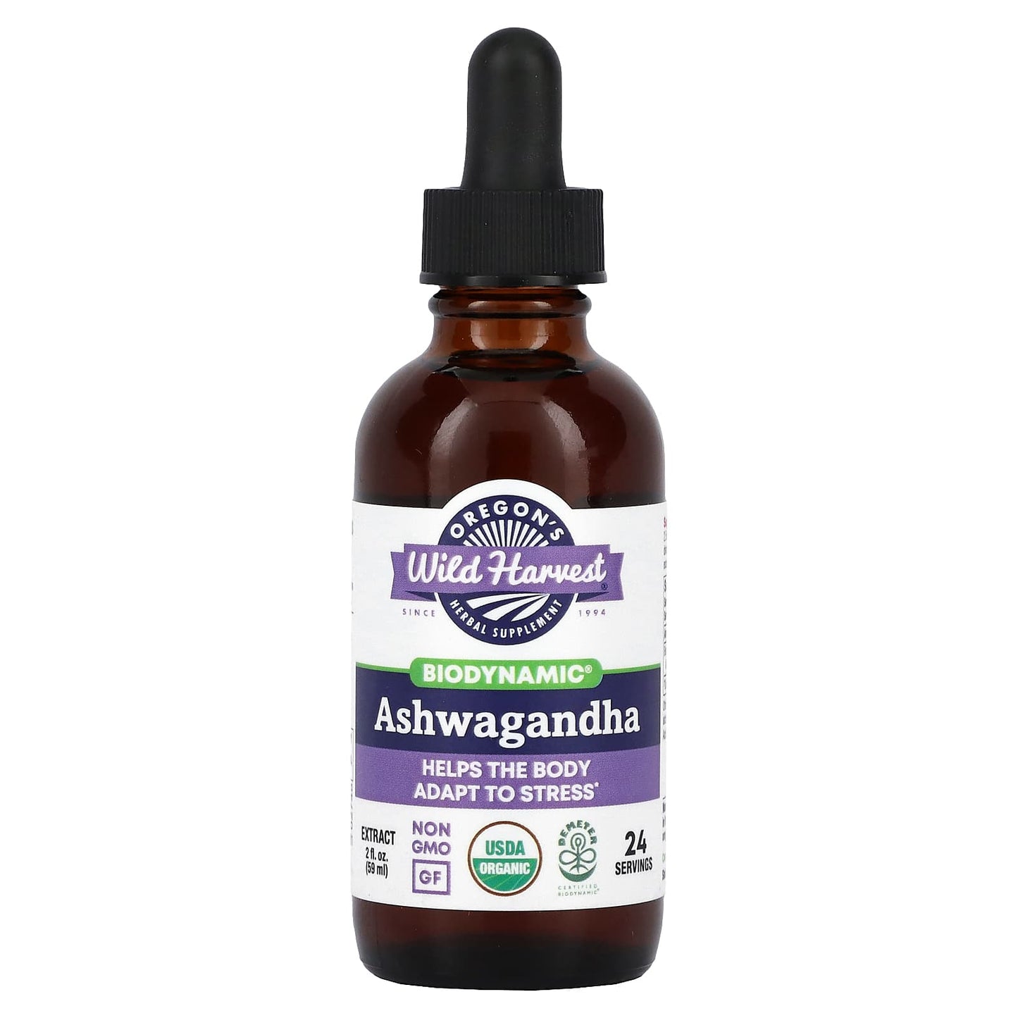 Oregon's Wild Harvest, Biodynamic, Ashwagandha Extract, 2 fl oz (59 ml) - Image 1