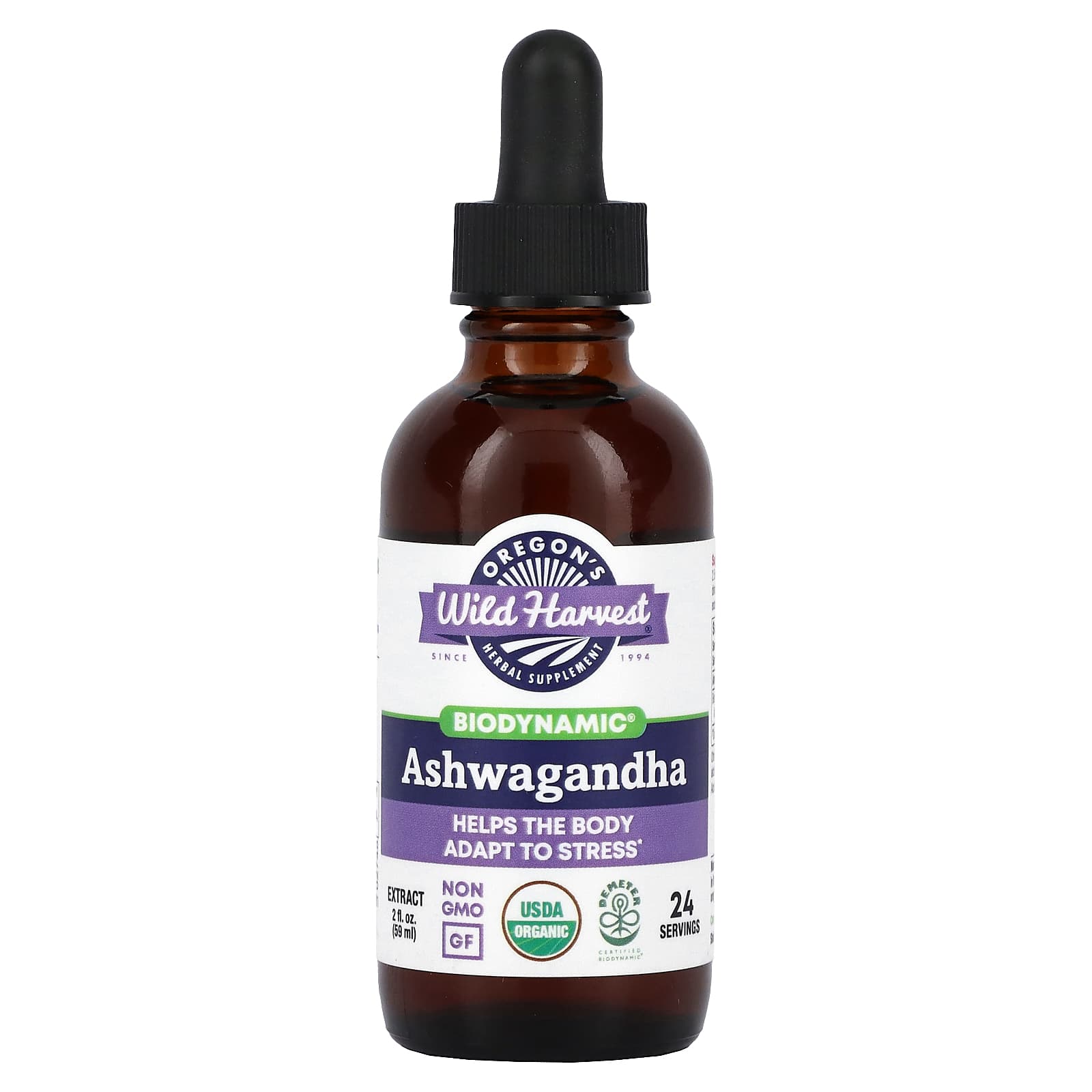Oregon's Wild Harvest, Biodynamic, Ashwagandha Extract, 2 fl oz (59 ml) - Image 1