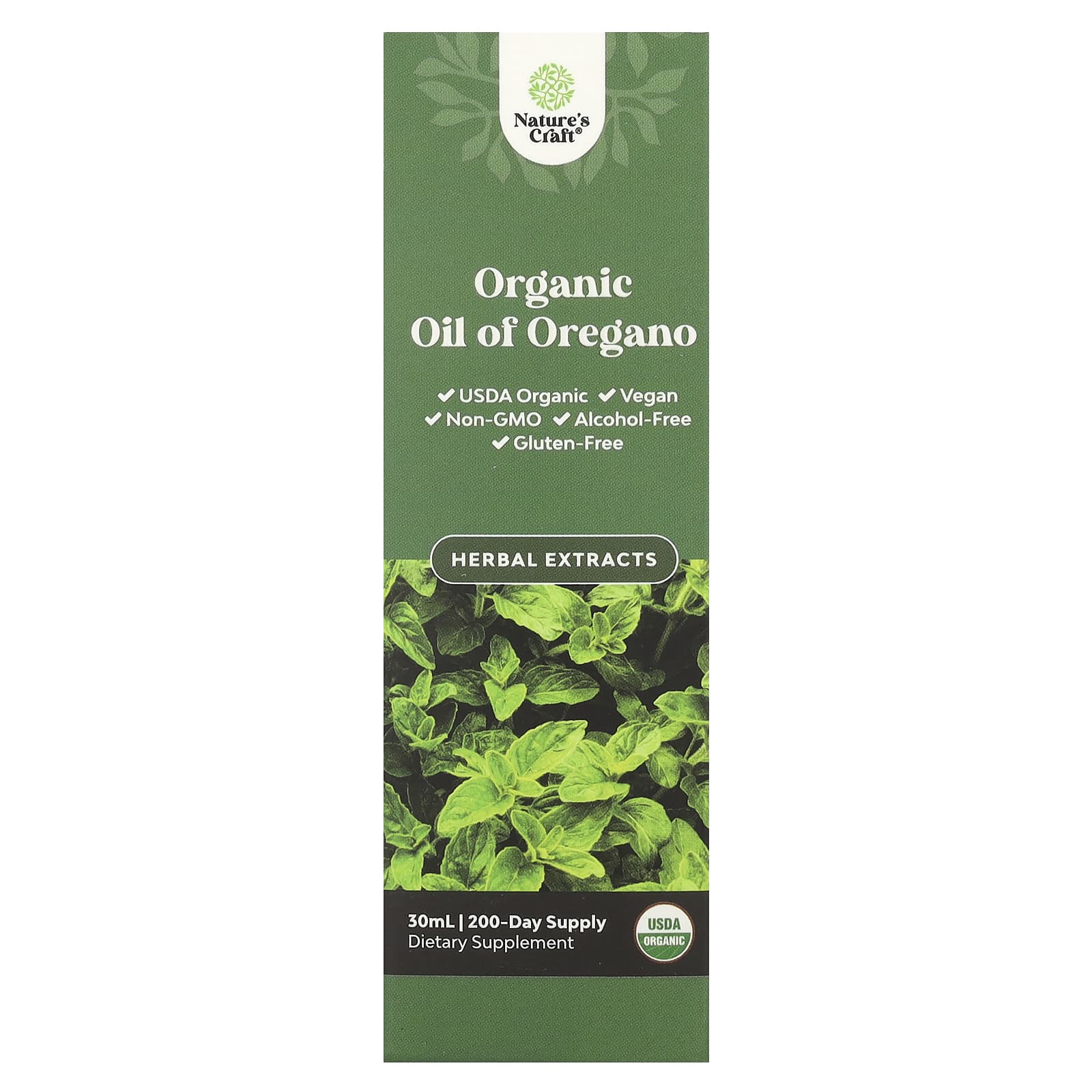 Nature's Craft, Organic Oil of Oregano, Alcohol-Free, 34 mg, 30 ml - Image 1