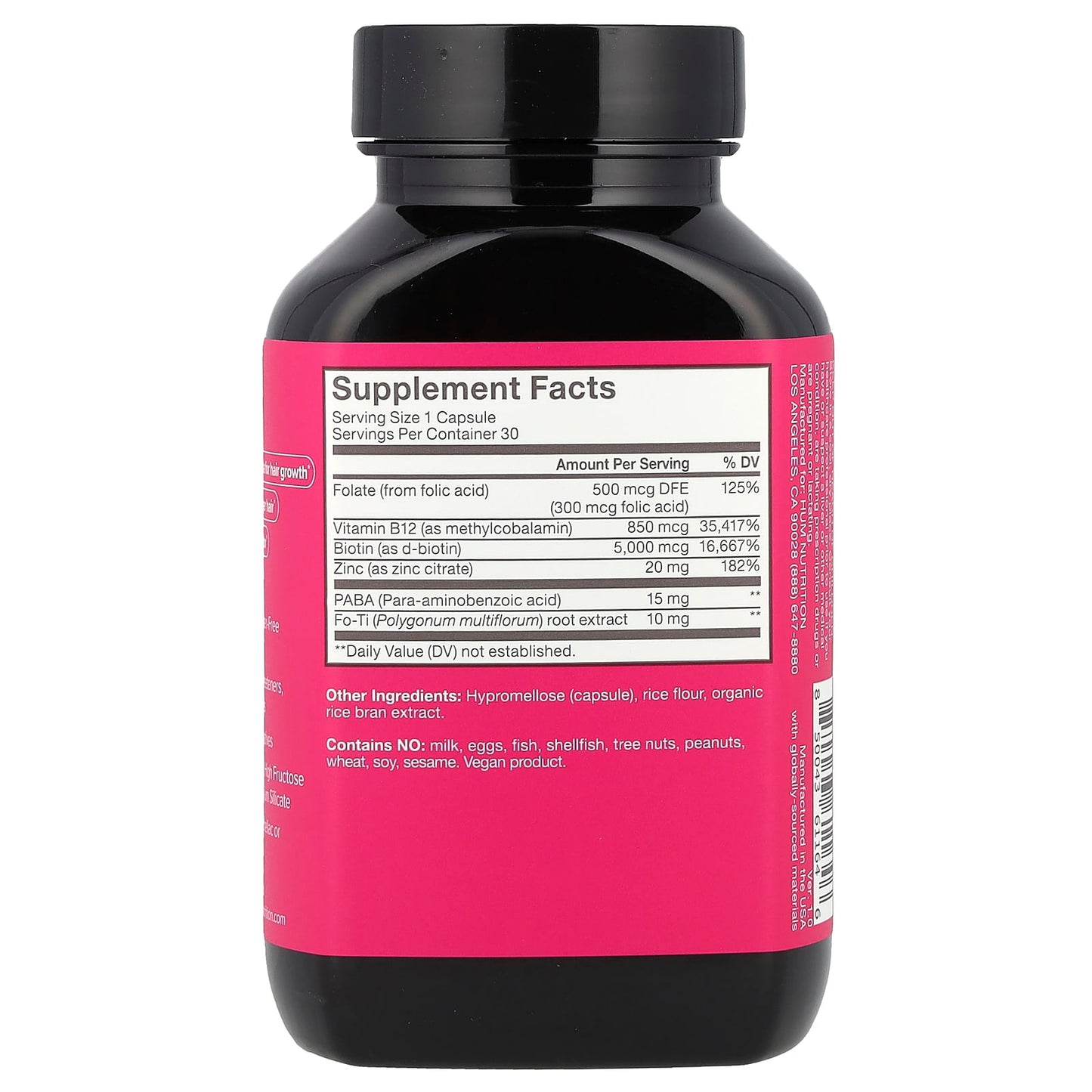 Vegan Hair Growth Supplement by HUM Nutrition - 30 Capsules - Image 2