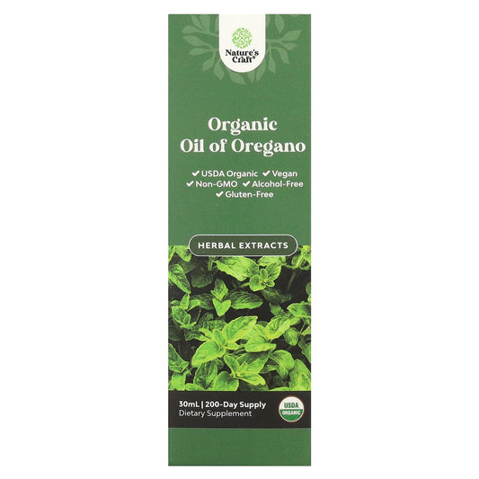 Nature's Craft, Organic Oil of Oregano, Alcohol-Free, 34 mg, 30 ml - Image 1