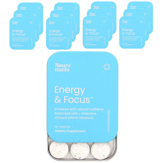 NeuroGum, NeuroMints, Energy & Focus, Peppermint, 12 Packs, 12 Pieces Each - Image 1