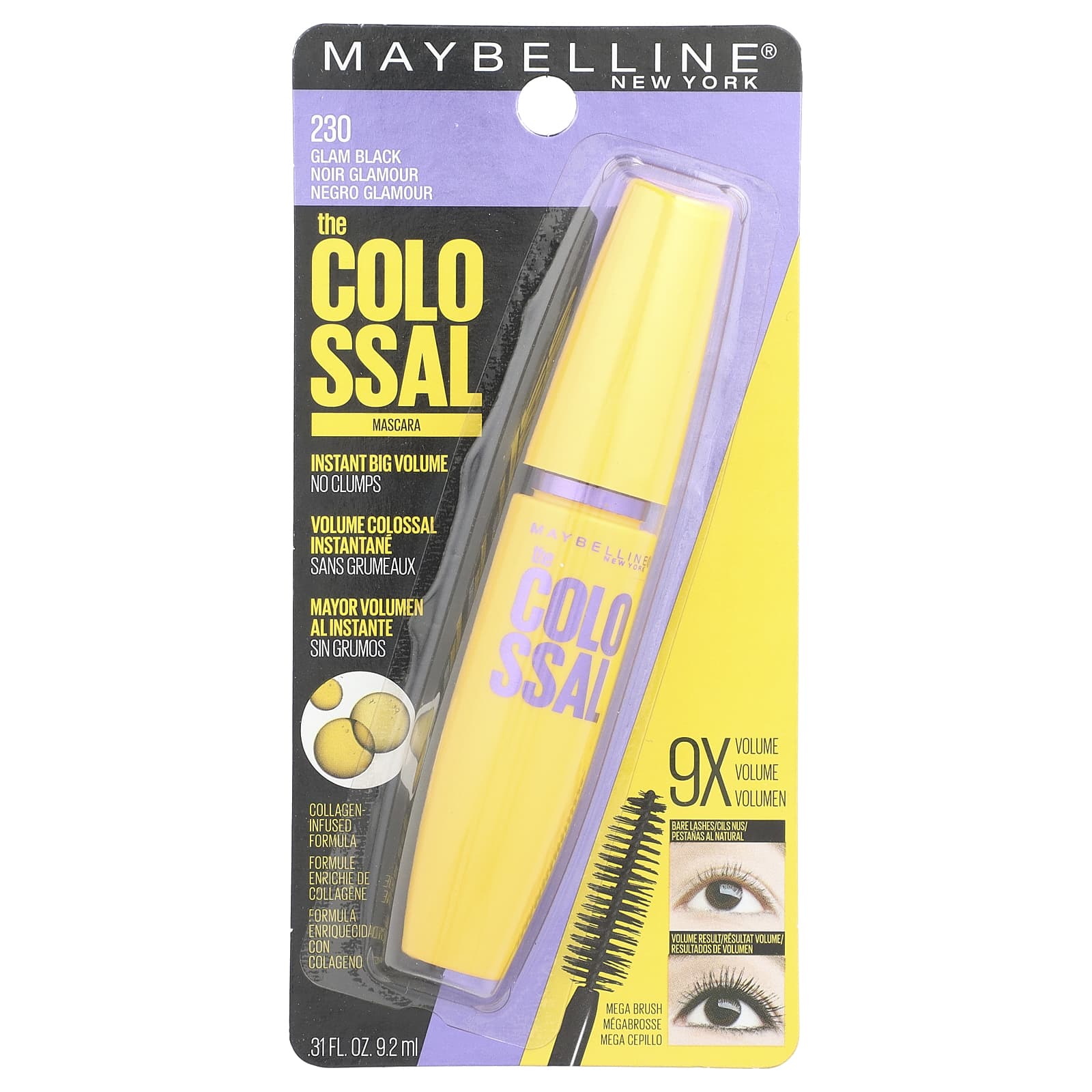 Maybelline, The Colossal Mascara, 230 Glam Black, 0.31 fl oz (9.2 ml) - Image 2