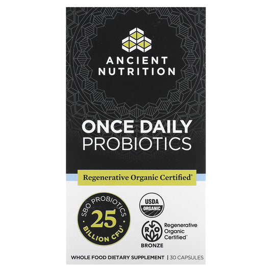 Ancient Nutrition Once Daily Probiotics 25 Billion CFU USDA Organic Capsules - Image 1