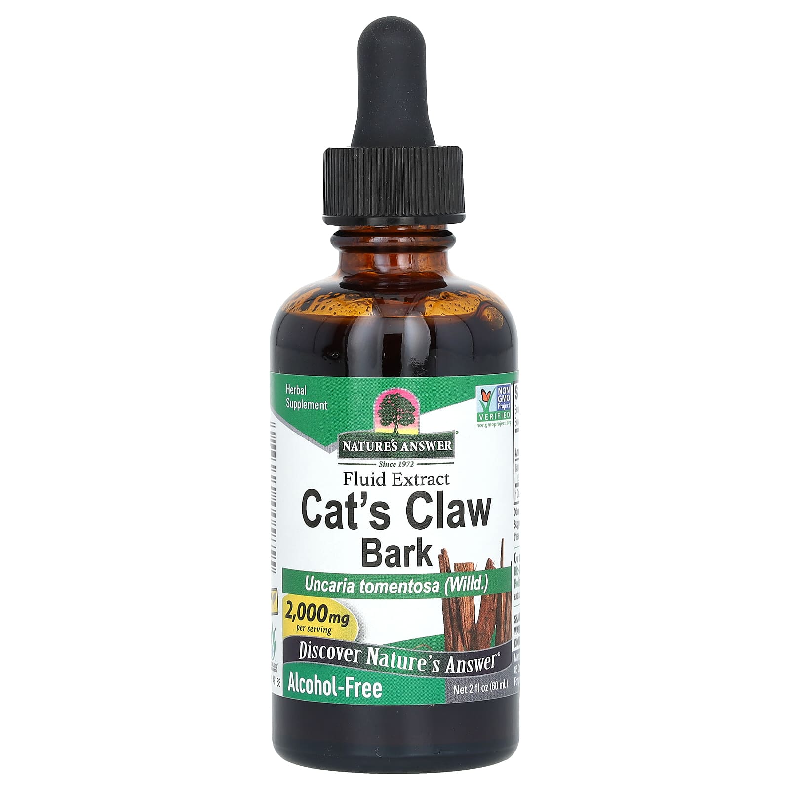 Nature's Answer, Cat's Claw Bark, Alcohol-Free, 2,000 mg, 2 fl oz (60 ml) - Image 1