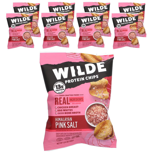 Wilde Brands, Protein Chips, Himalayan Pink Salt, 8 Bags, 1.34 oz (38 g) Each - Image 1