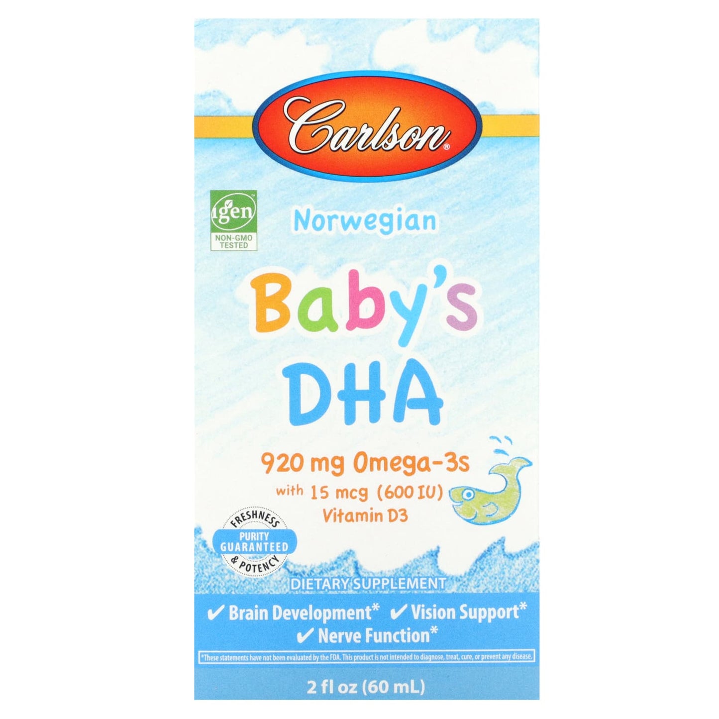 Carlson Norwegian Baby's DHA Omega-3 Supplement 2 fl oz - Image 1