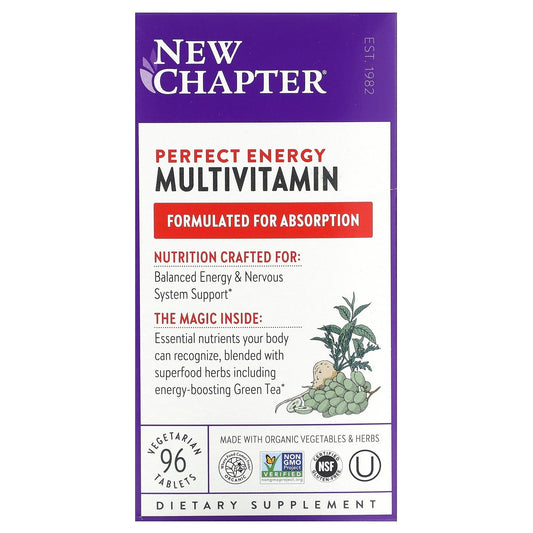 New Chapter, Perfect Energy Multivitamin, 96 Vegetarian Tablets - Image 1