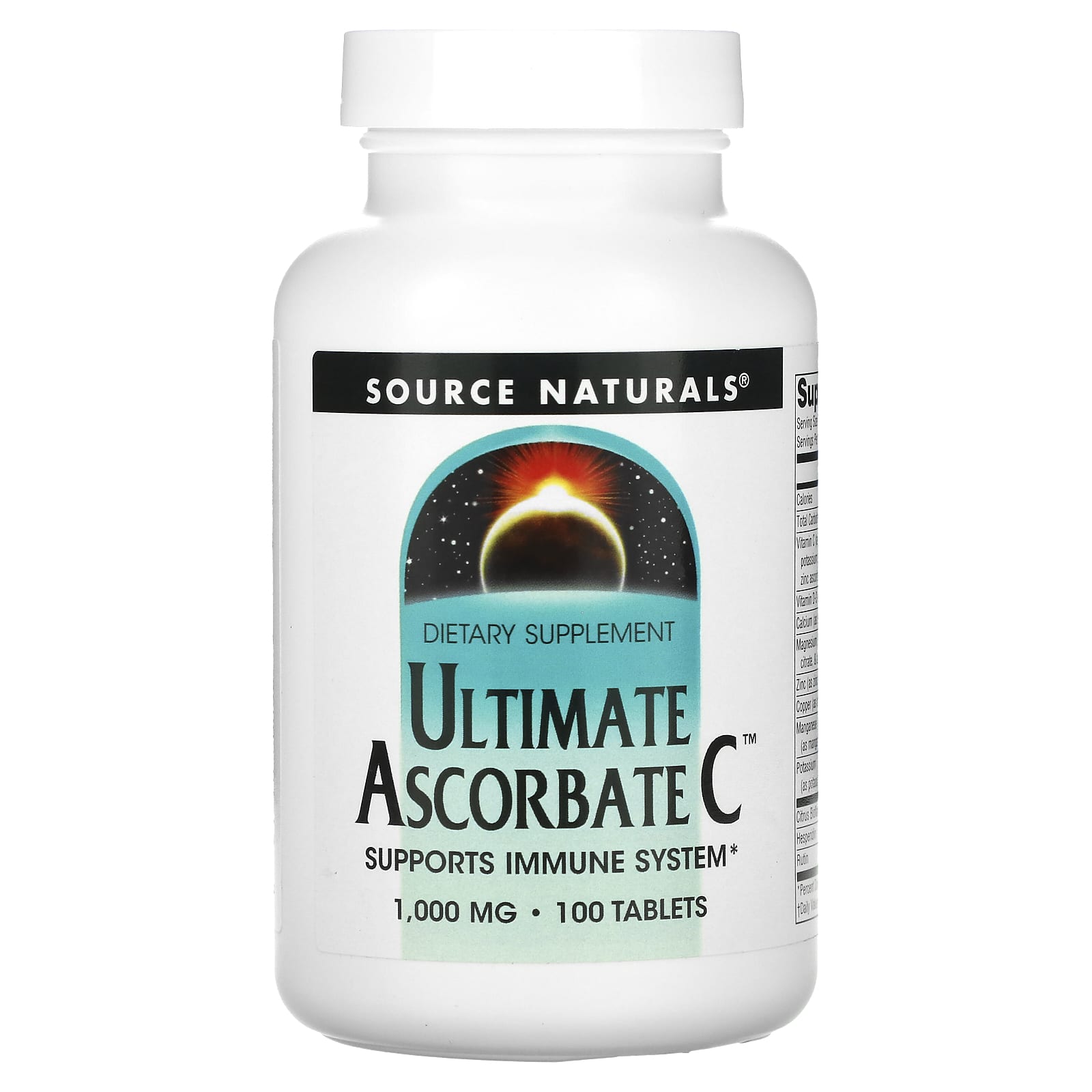 Source Naturals, Ultimate Ascorbate C, 1,000 mg, 100 Tablets - Image 1