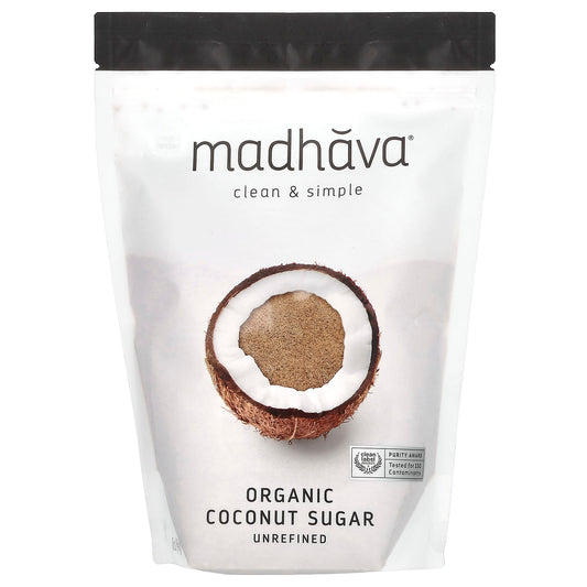 Madhava, Organic Coconut Sugar, Unrefined, 16 oz (454 g) - Image 1