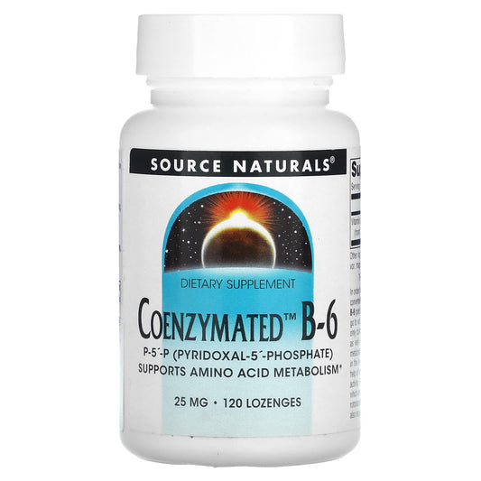 Source Naturals, Coenzymated B-6, 25 mg, 120 Lozenges - Image 1