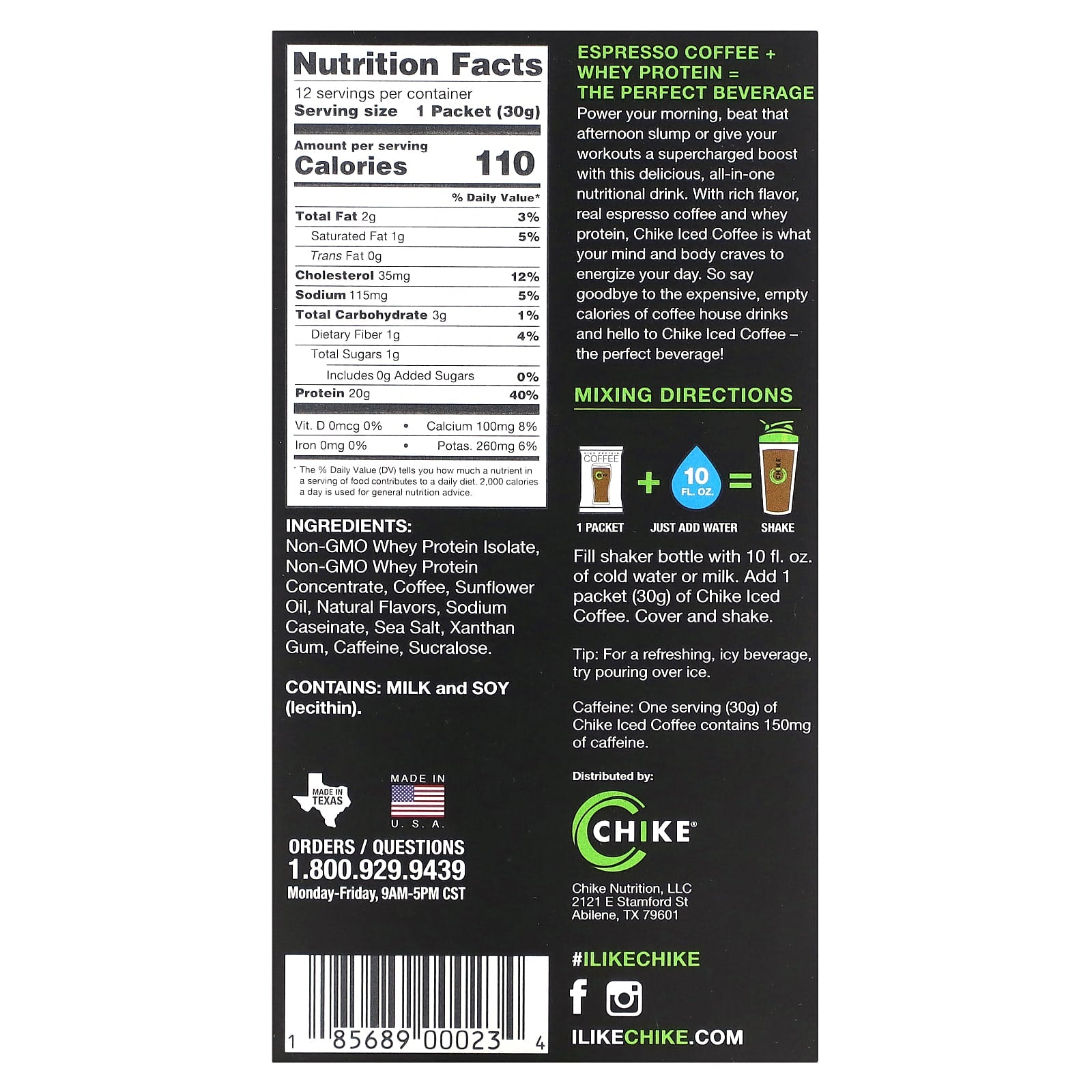 Caramel High Protein Iced Coffee, 12 Packets, 30g Each by Chike Nutrition - Image 2