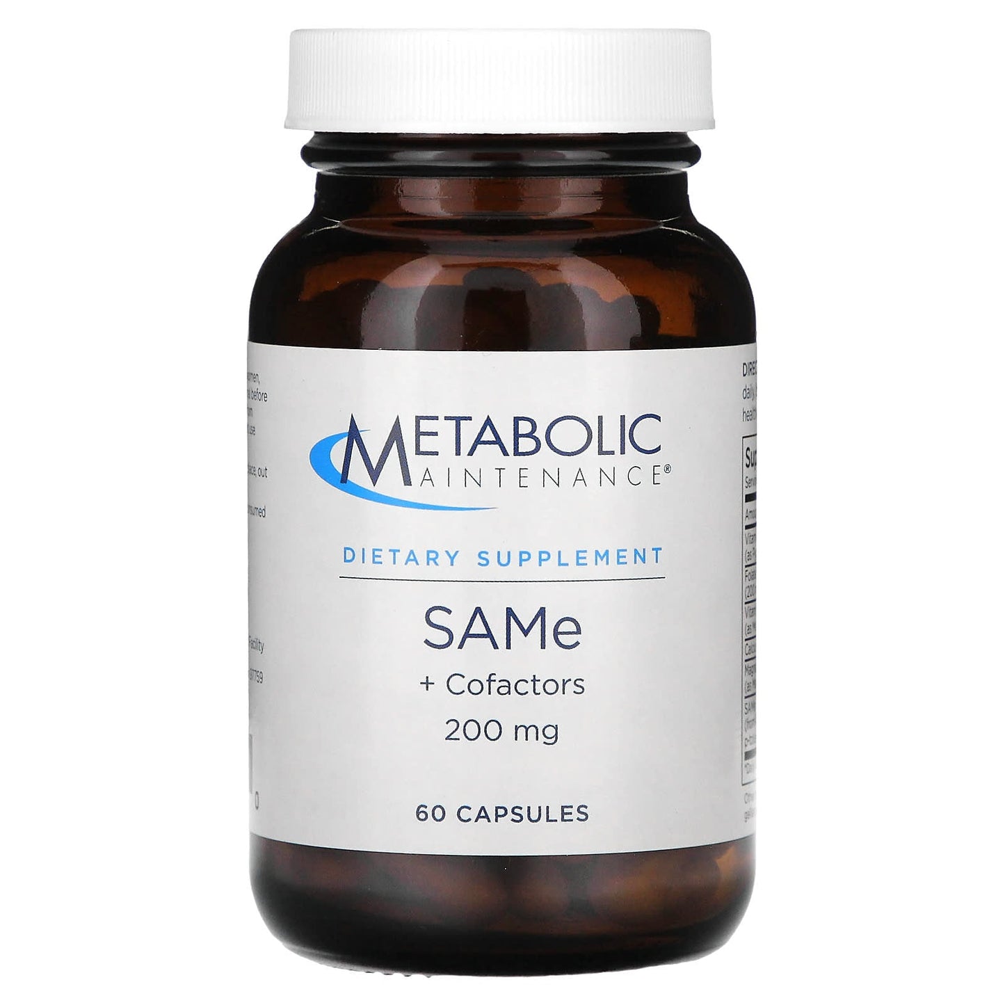 Metabolic Maintenance, SAMe + Cofactors, 200 mg, 60 Capsules - Image 1