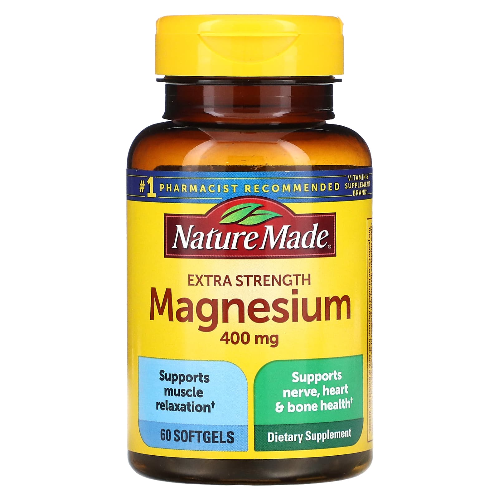 Nature Made, Magnesium, Extra Strength, 400 mg, 60 Softgels - Image 1