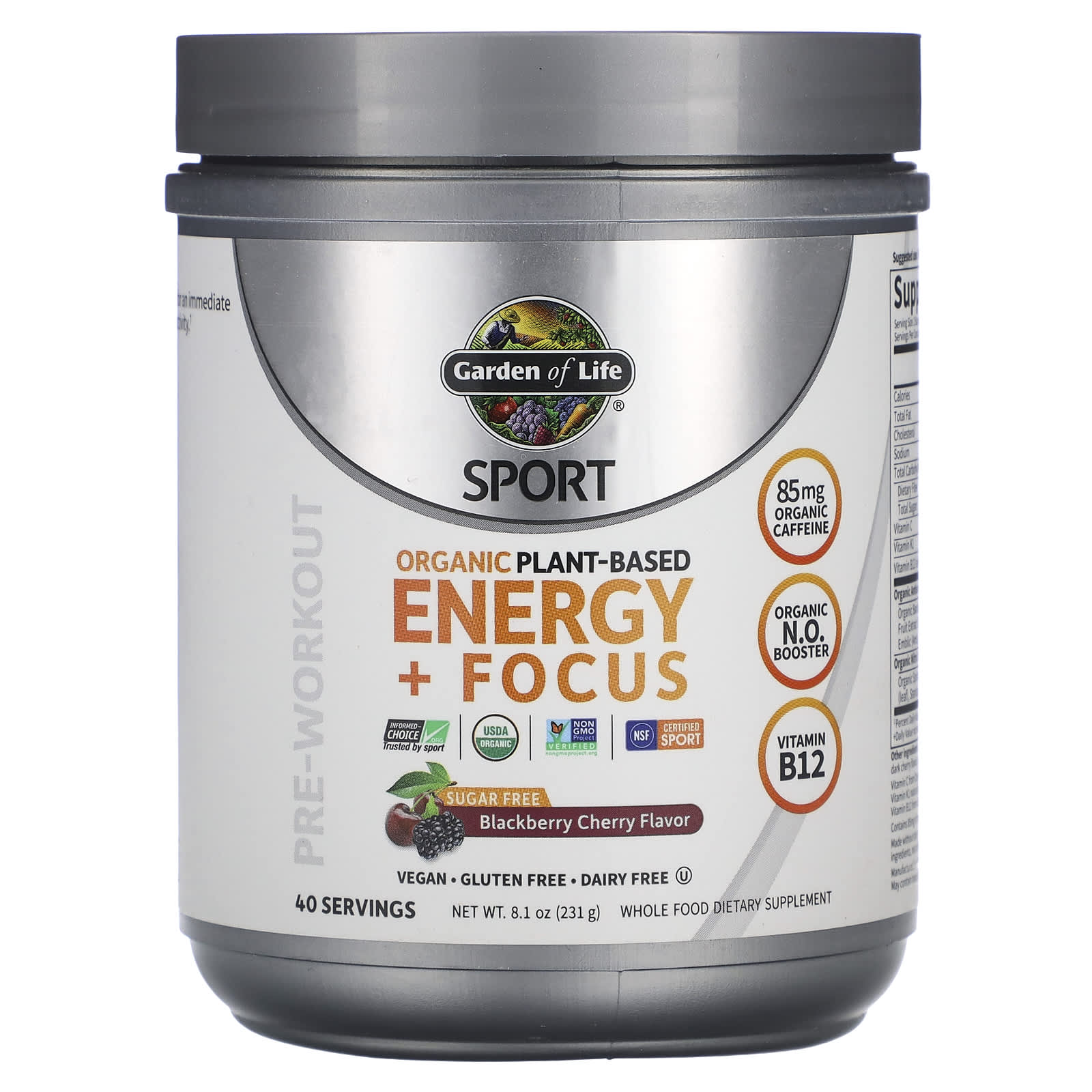 Garden of Life Organic Pre-Workout Energy + Focus - Image 1
