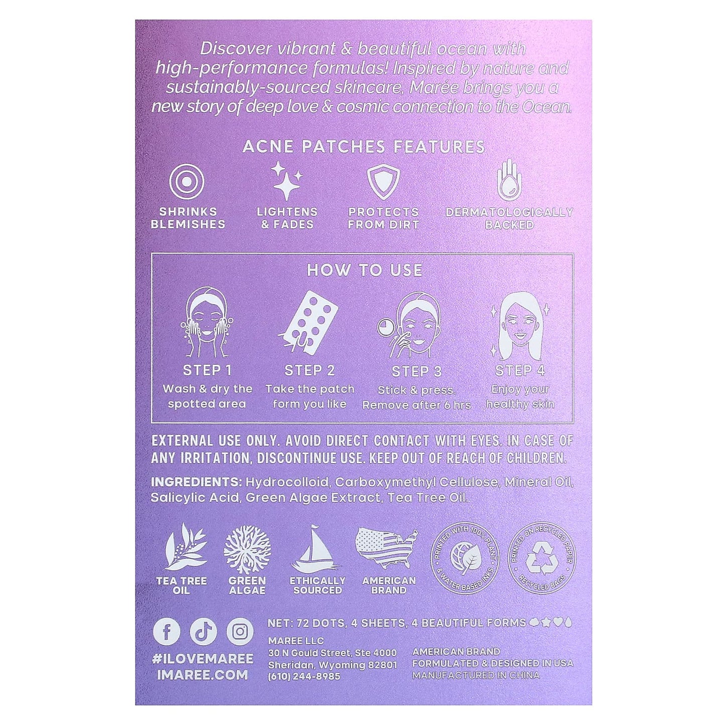 Maree, Marine Skincare Acne Patches, 72 Dots - Image 2