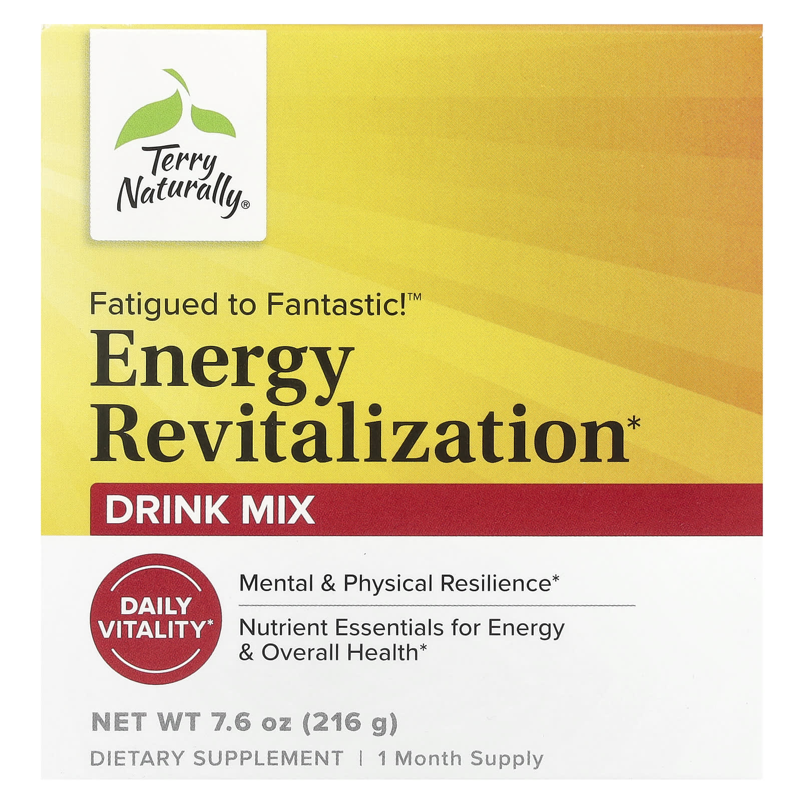 Terry Naturally, Fatigued to Fantastic!™ Energy Revitalization Drink Mix, 7.6 oz (216 g) - Image 1