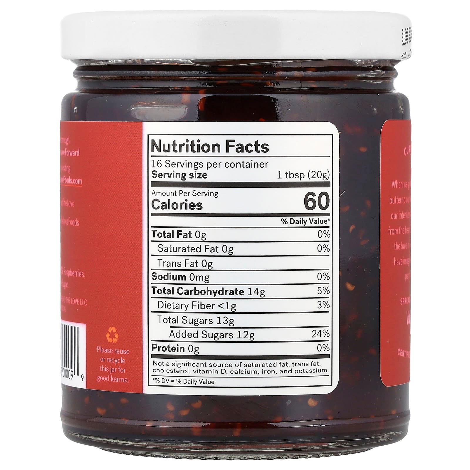 Spread The Love, Artisan Raspberry Jam, 11.5 oz (326 g) - Image 2