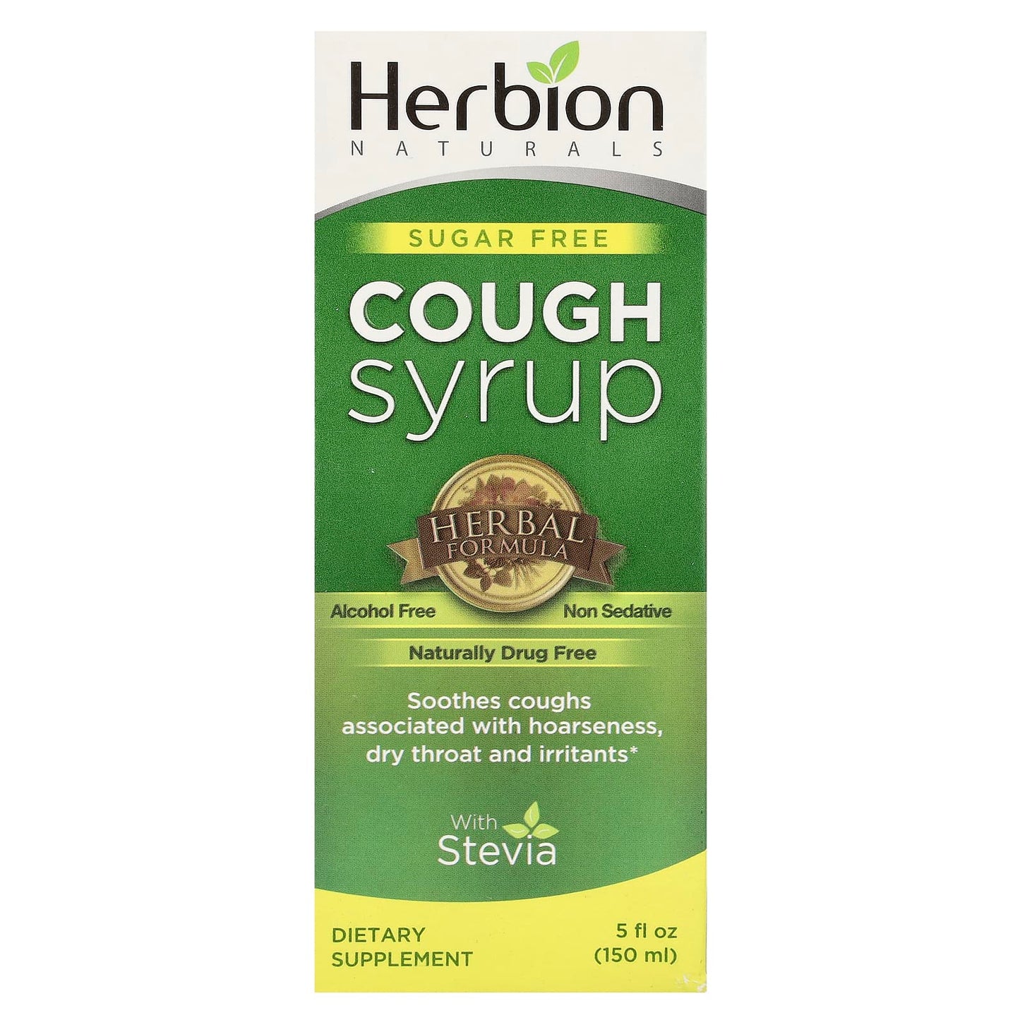 Natural Sugar-Free Cough Syrup with Stevia by Herbion Naturals - Image 1