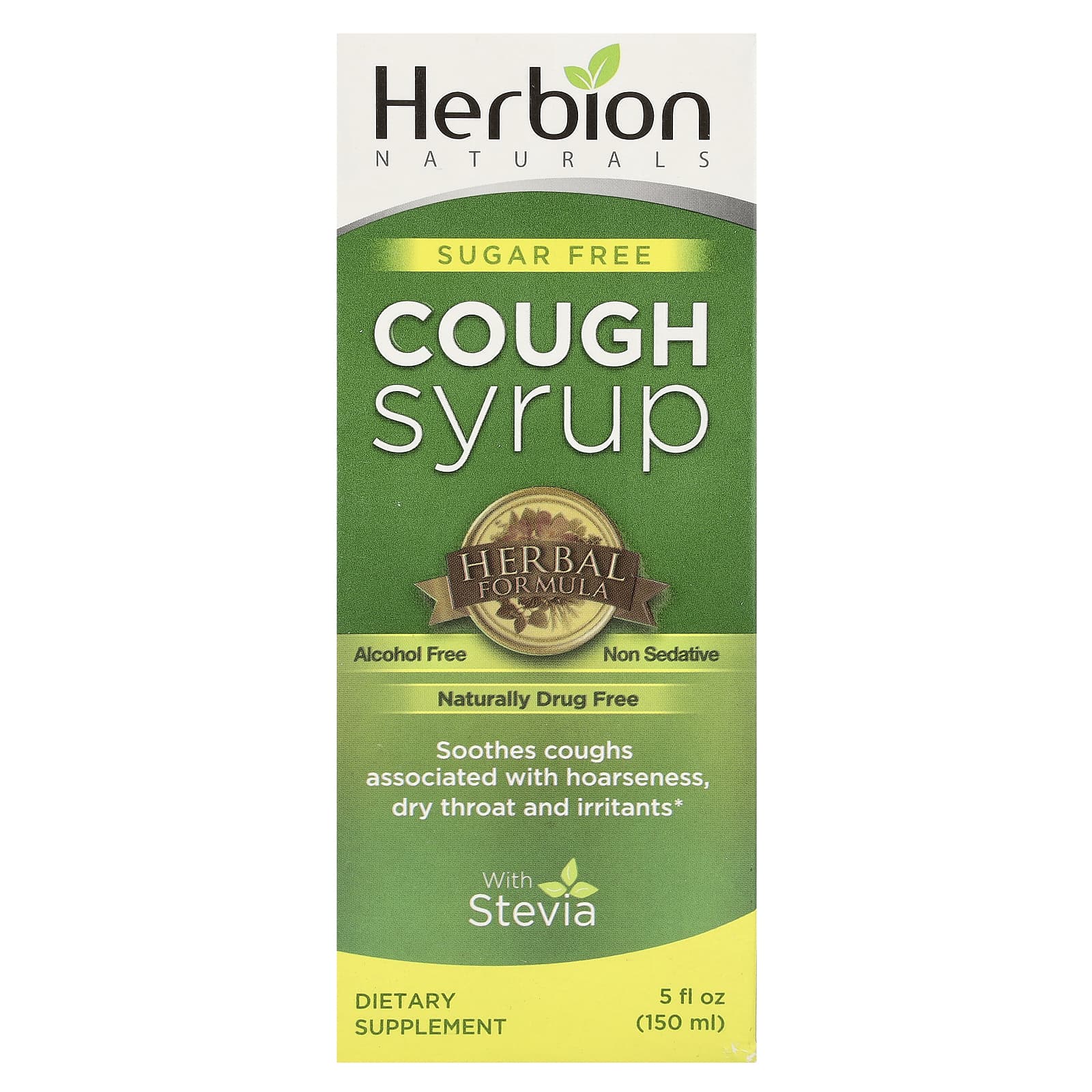 Natural Sugar-Free Cough Syrup with Stevia by Herbion Naturals - Image 1