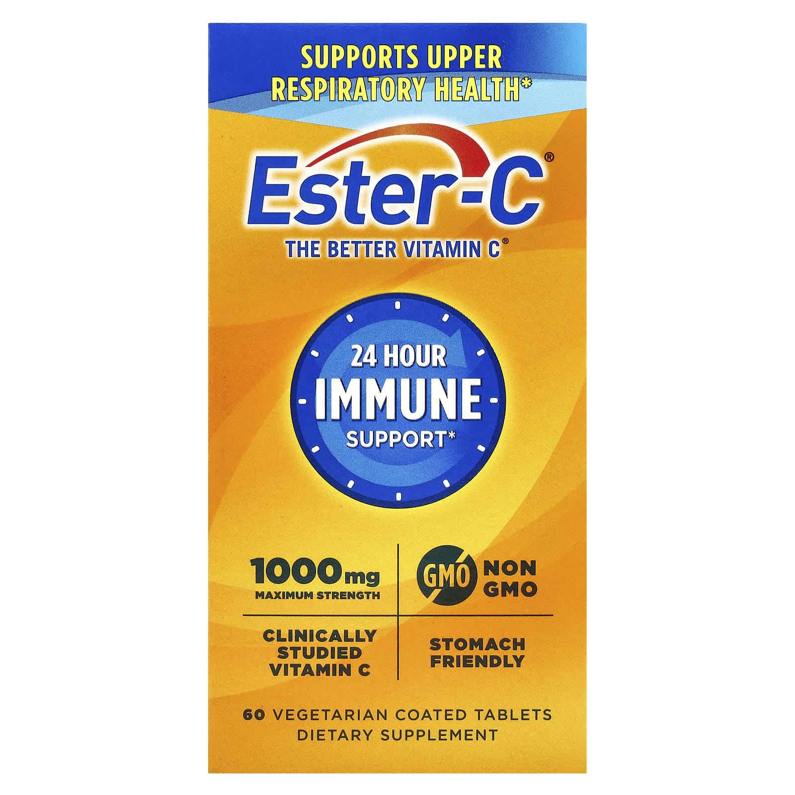 EsterC 24 Hour Immune Support, 1000mg, 60 Tablets, Vitamin C Supplement - Image 1